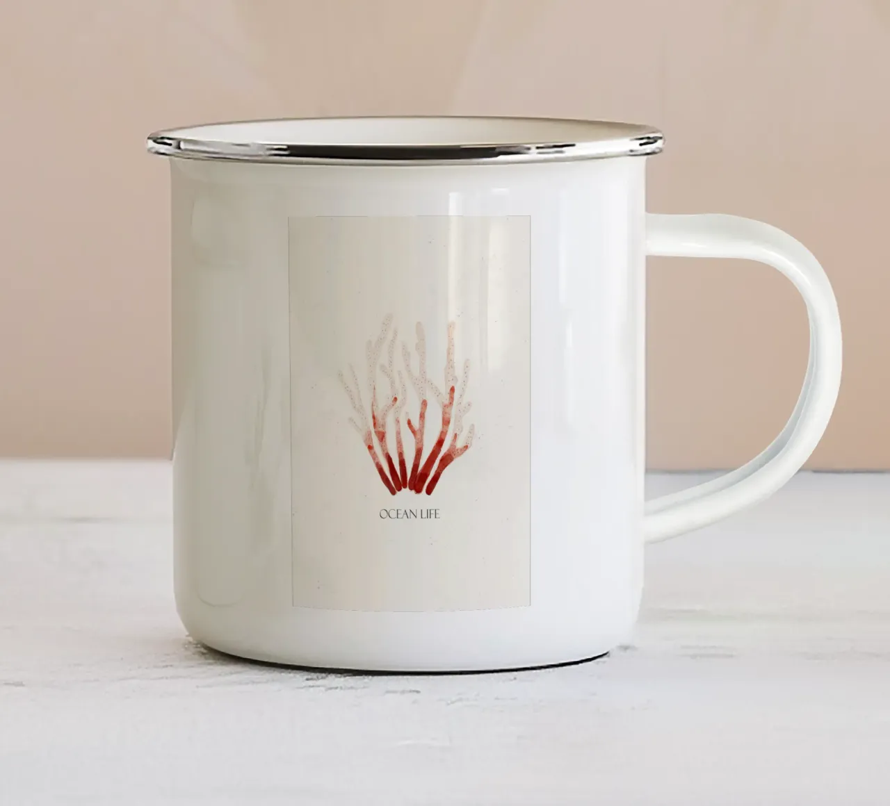 Vita oceanica tazza in smalto da Indigo Rain
