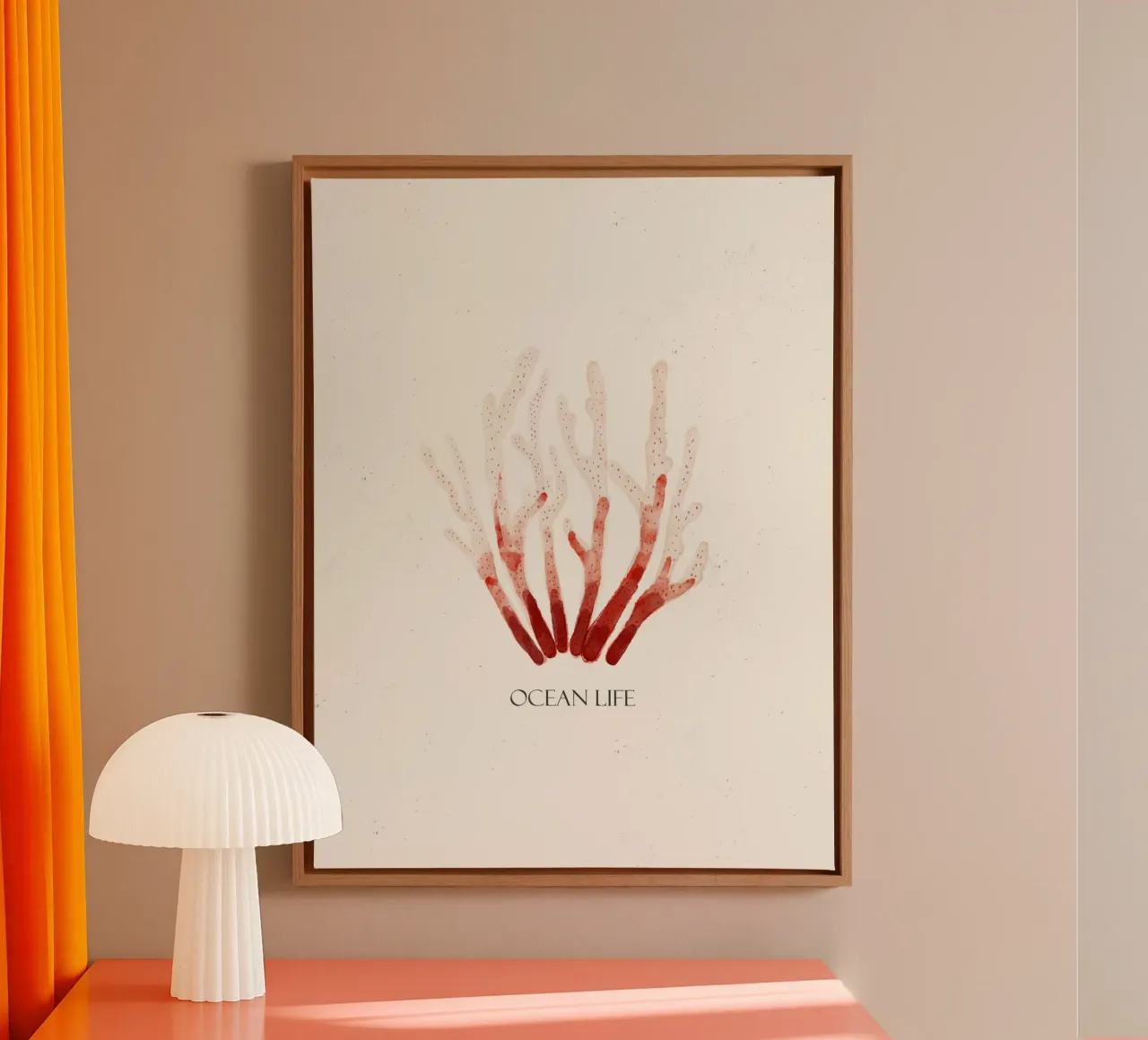 Oceaan Leven canvas met Baklijst van Indigo Rain