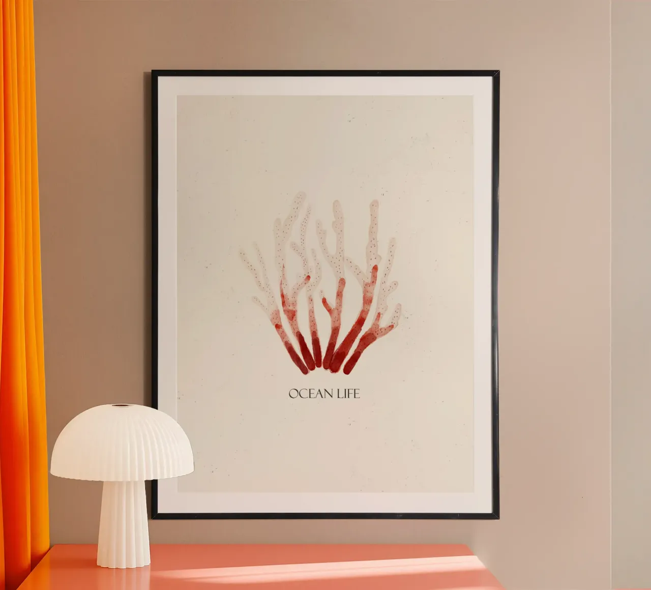 Vita oceanica poster con telaio in alluminio da Indigo Rain