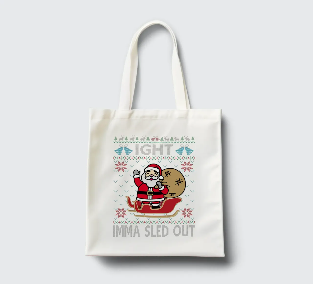 ight imma slitta fuori Babbo Natale design divertente borsa in juta da kaiyaraiya