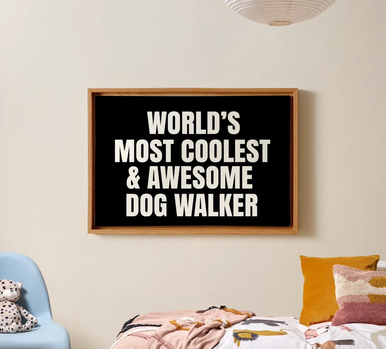 World's most coolest and awesome dog walker tela con Cornice a cassetta da happieeagle