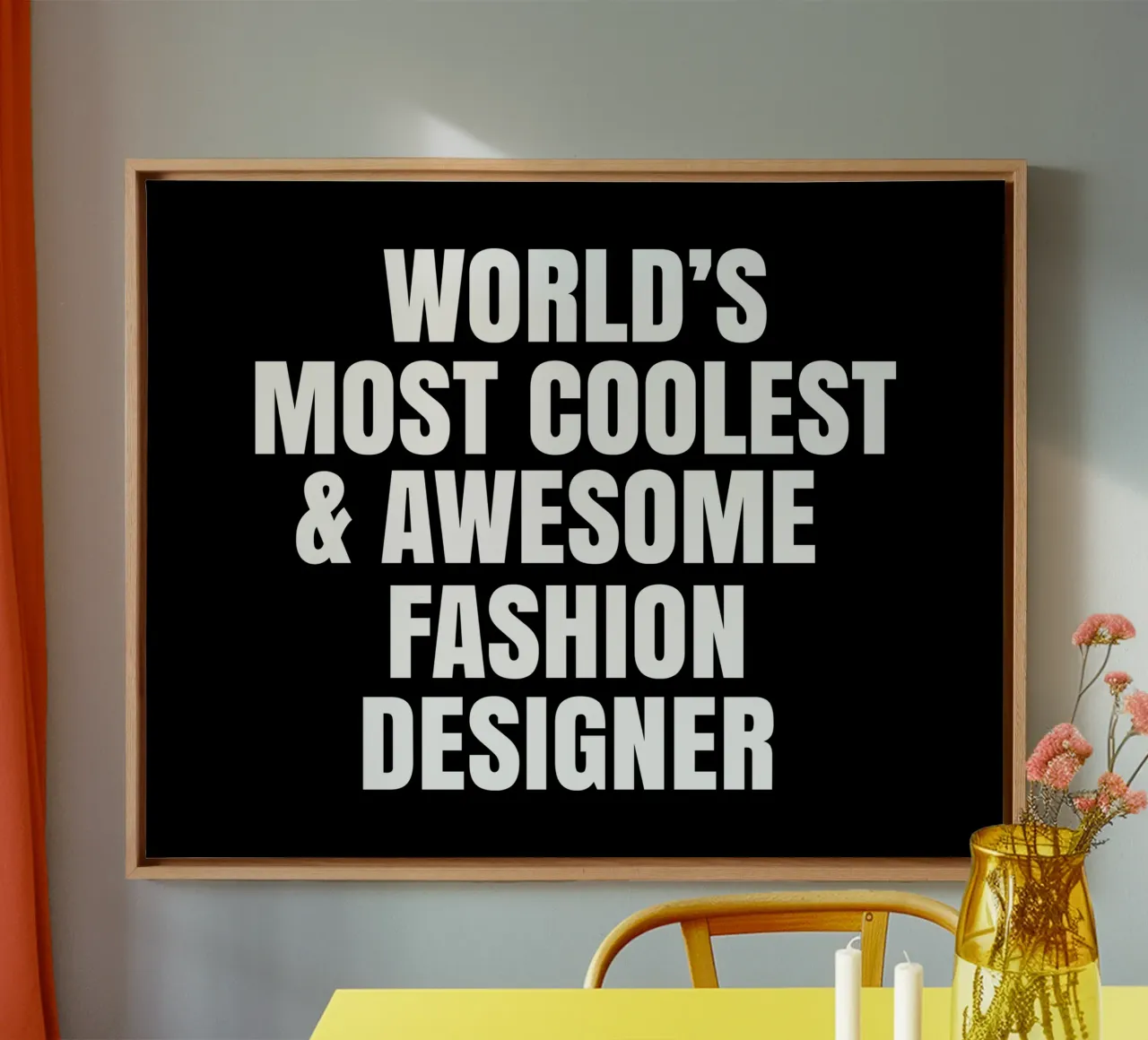 World's most coolest and awesome fashion designer tela con Cornice a cassetta da happieeagle