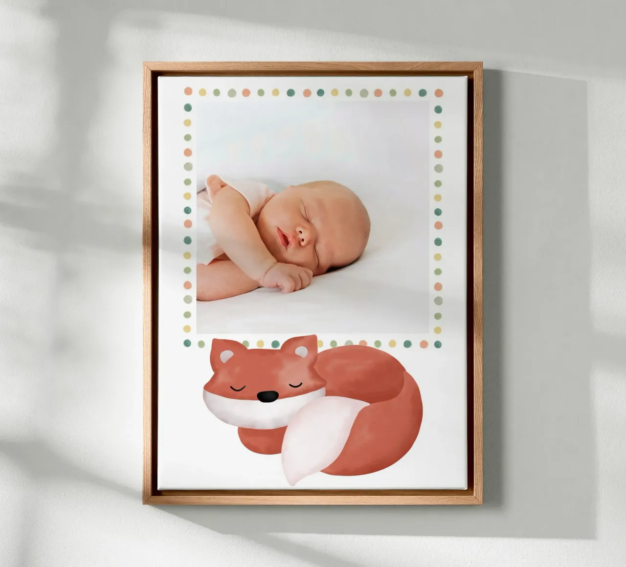 Schlaf gut Fuchs canvas met Baklijst van BAINAI KIDS