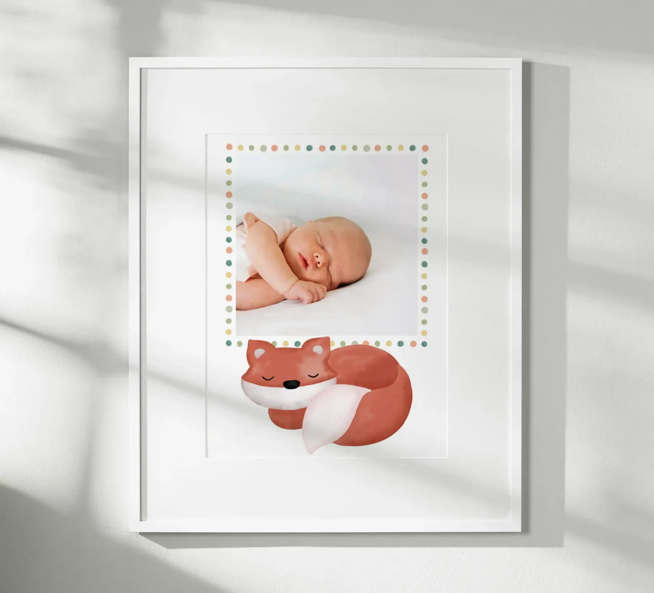 Schlaf gut Fuchs poster con telaio in alluminio da BAINAI KIDS