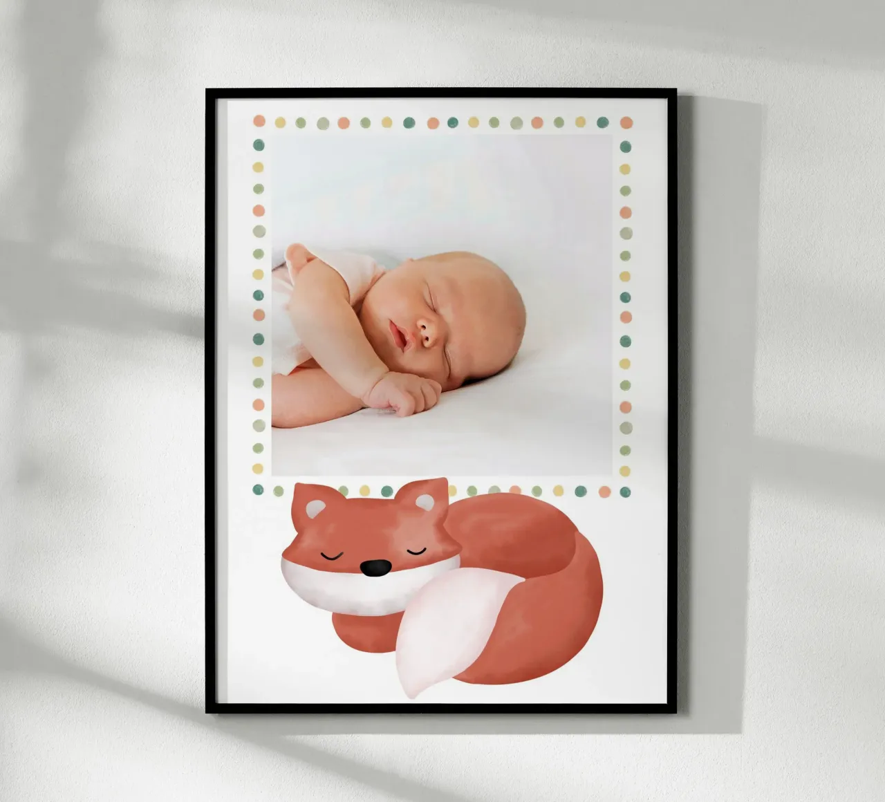 Schlaf gut Fuchs poster con telaio in alluminio da BAINAI KIDS