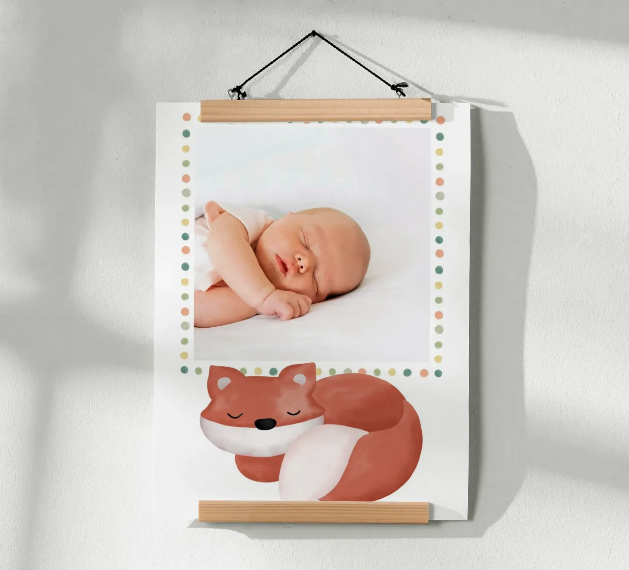 Schlaf gut Fuchs poster con telaio in alluminio da BAINAI KIDS
