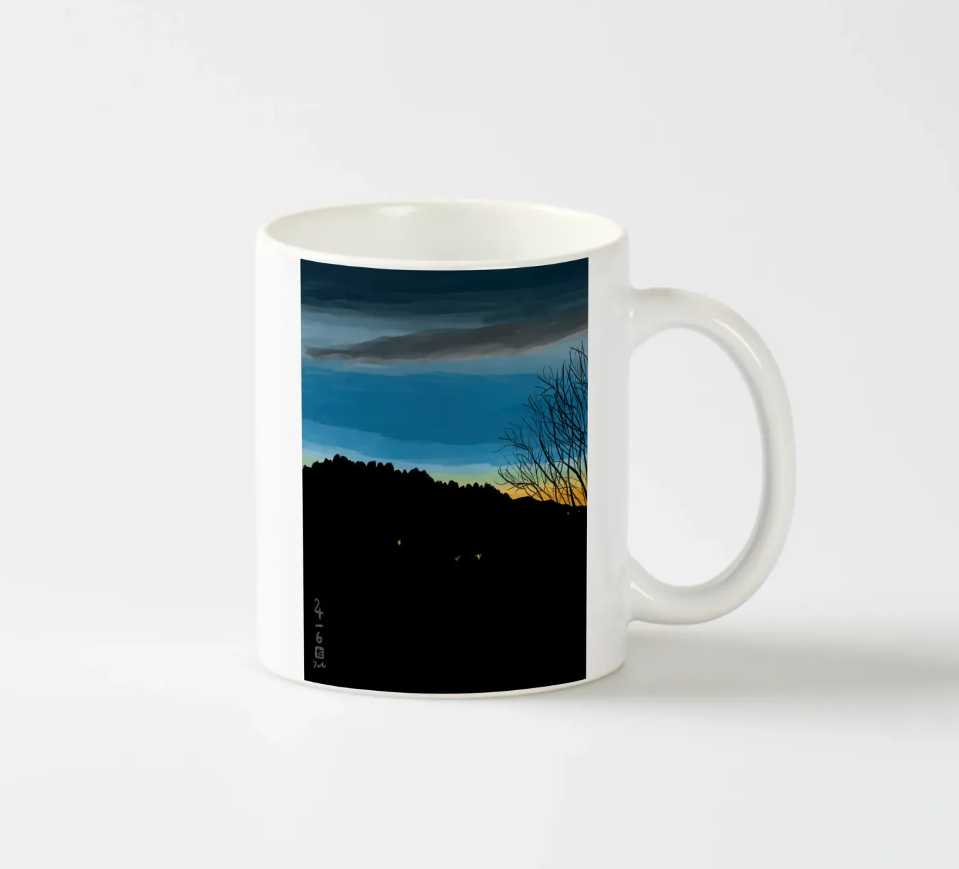 Sunset Blue ceramic mug by Asobōze