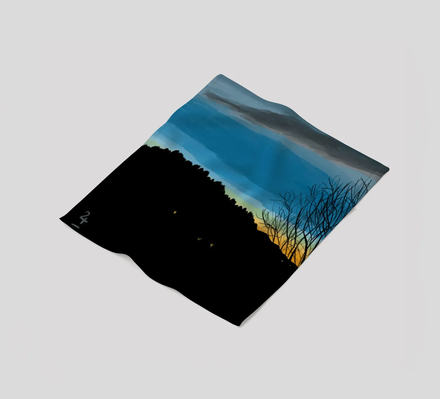Sunset Blue fleece blanket by Asobōze