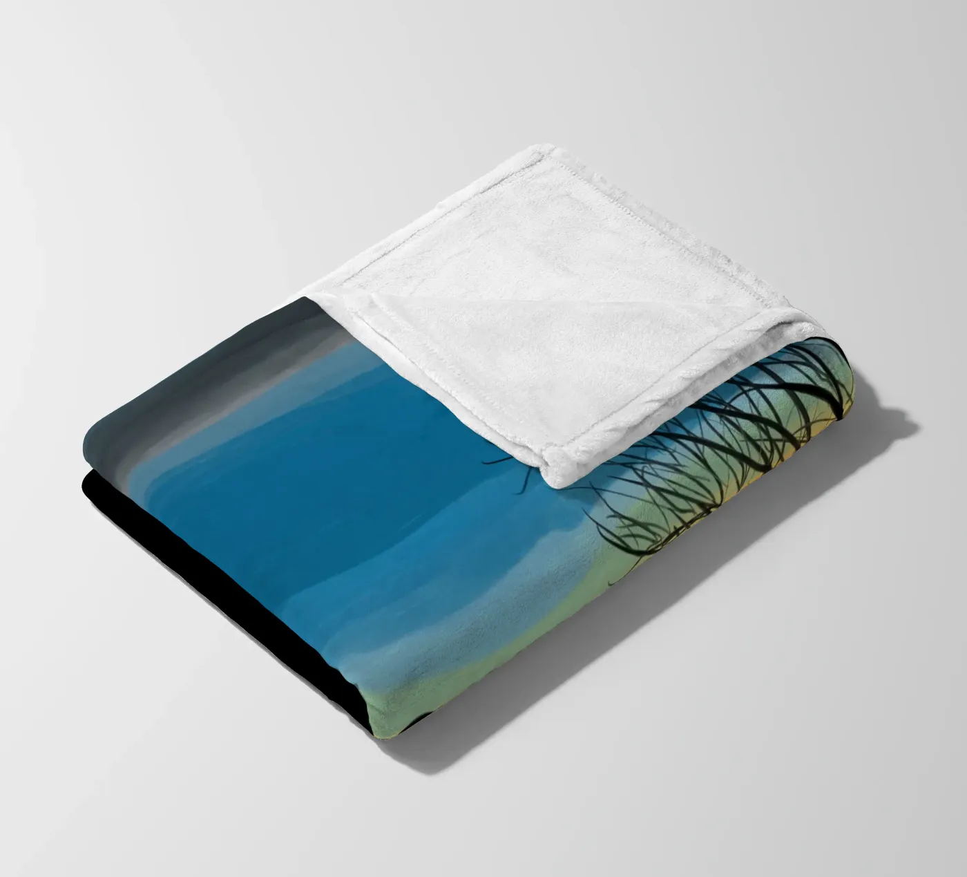 Sunset Blue fleece blanket by Asobōze