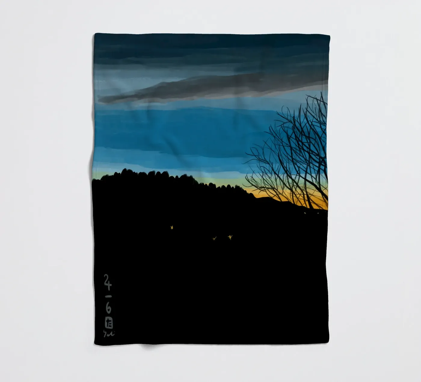 Sunset Blue fleece blanket by Asobōze