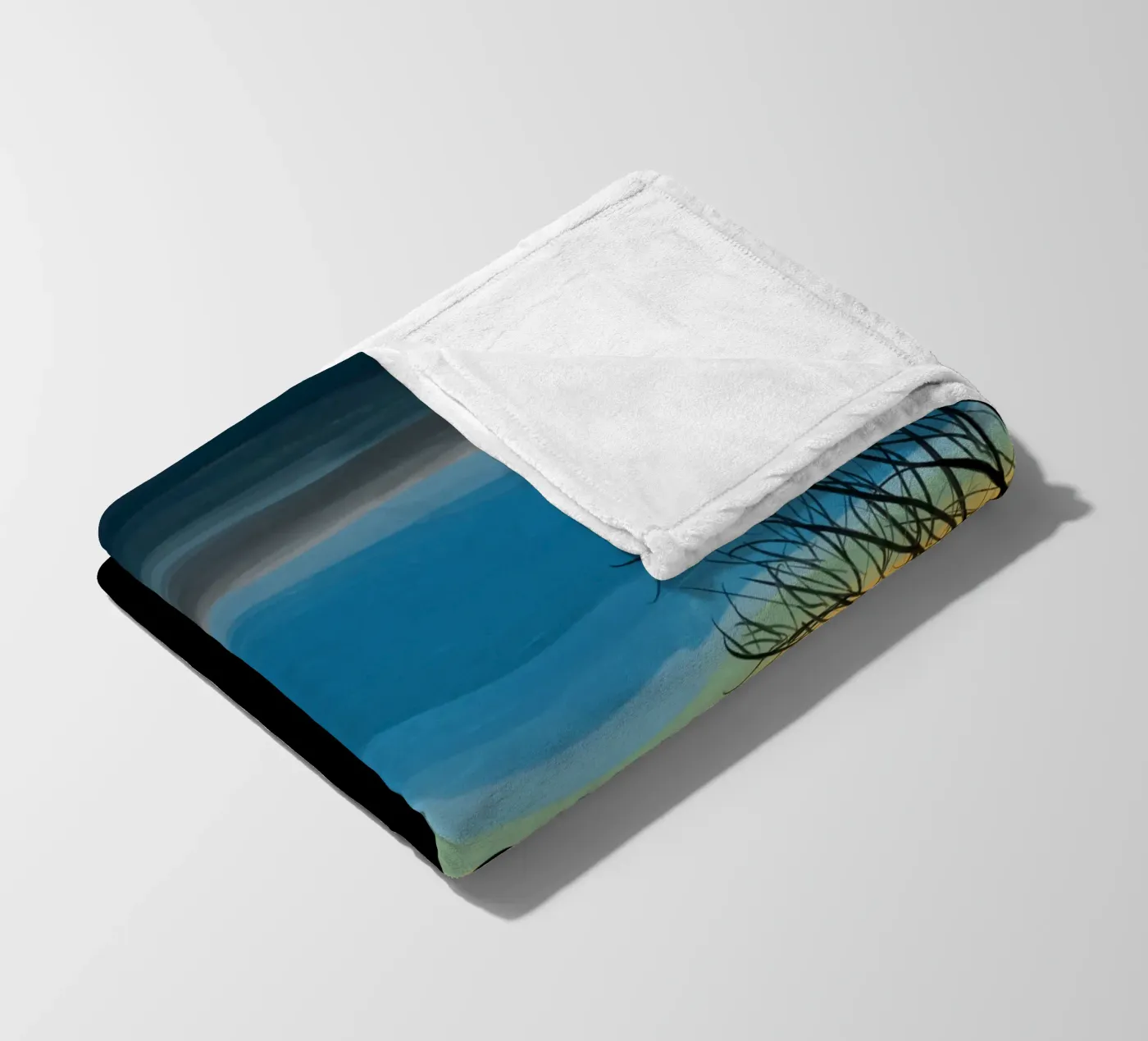 Sunset Blue fleece blanket by Asobōze