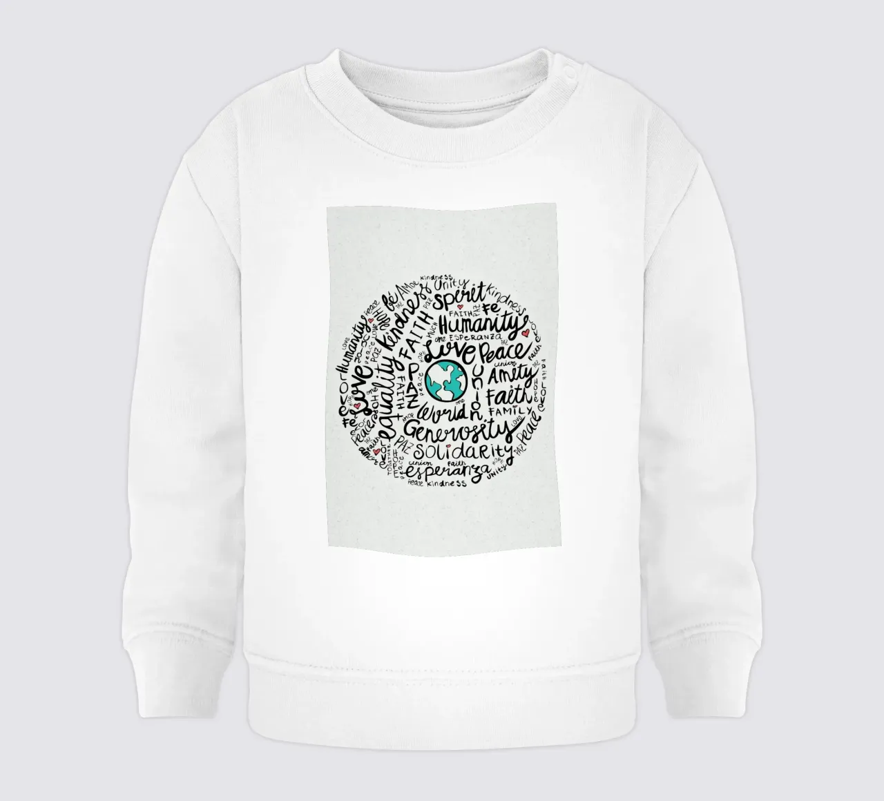 World Positive Messages felpa neonato da Pom Graphic Design