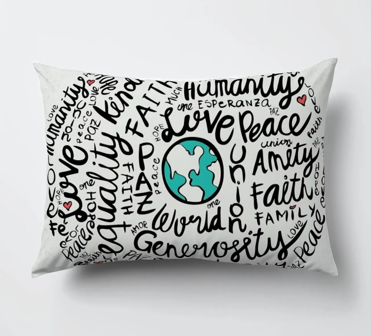 World Positive Messages coussin de Pom Graphic Design