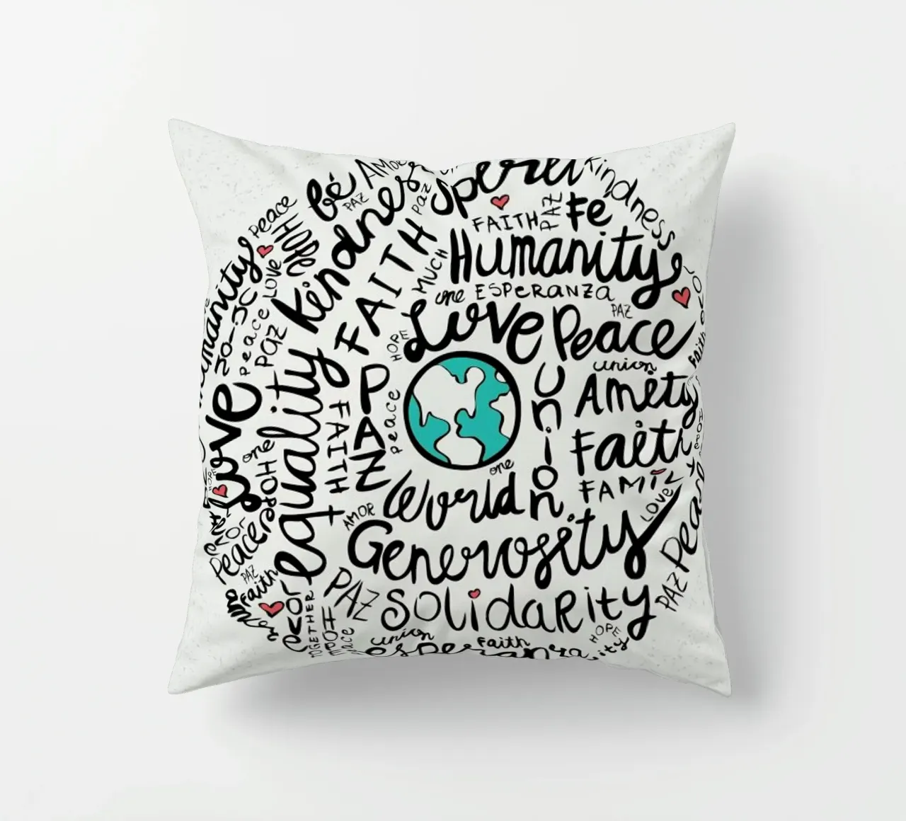 World Positive Messages coussin de Pom Graphic Design