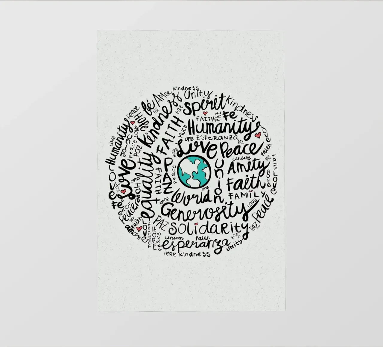 World Positive Messages telo in pvc da Pom Graphic Design