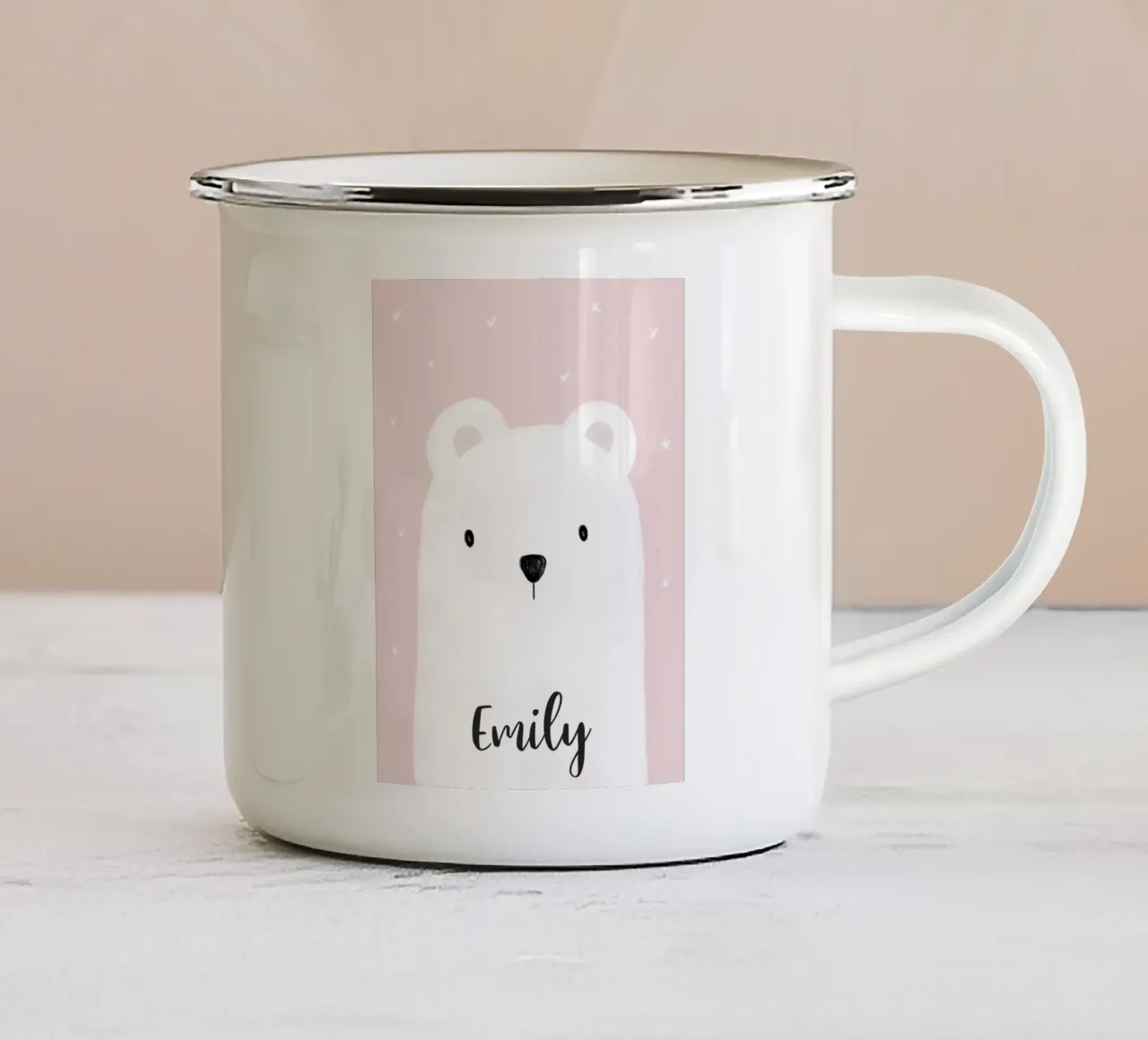 Eisbär mit Name tazza in smalto da BAINAI KIDS