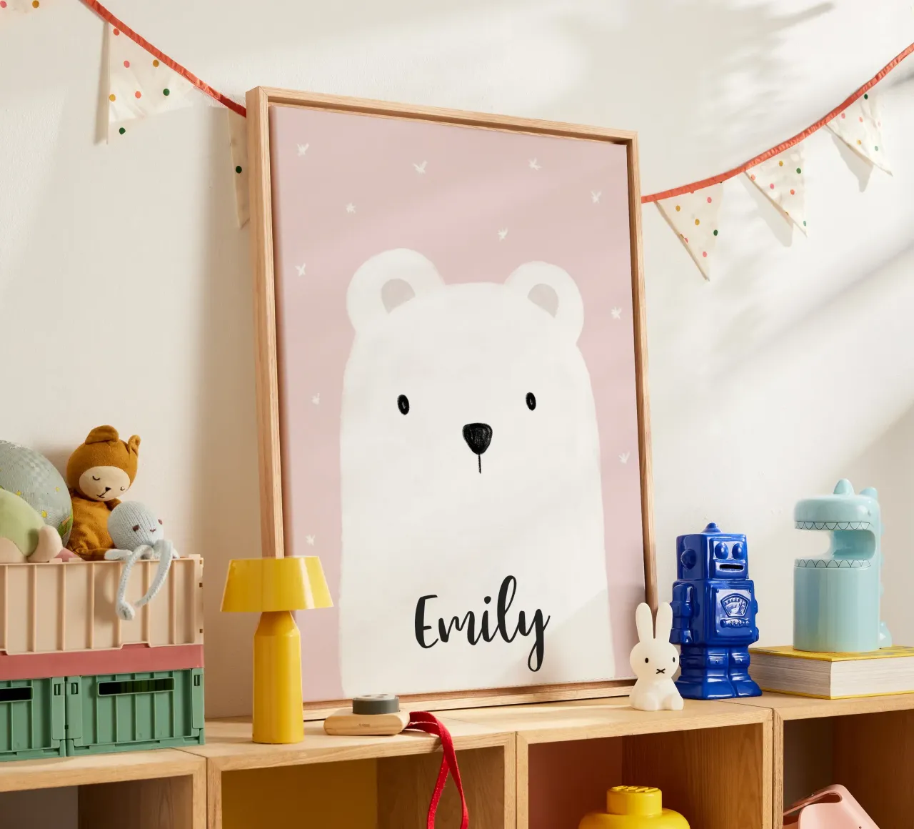 Eisbär mit Name tela con Cornice a cassetta da BAINAI KIDS