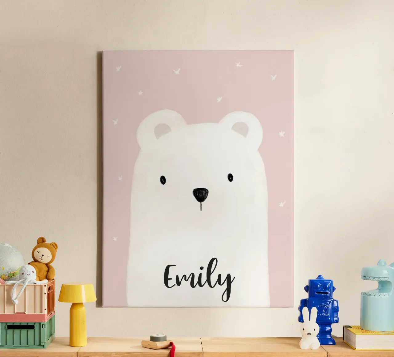 Eisbär mit Name tela con Cornice a cassetta da BAINAI KIDS