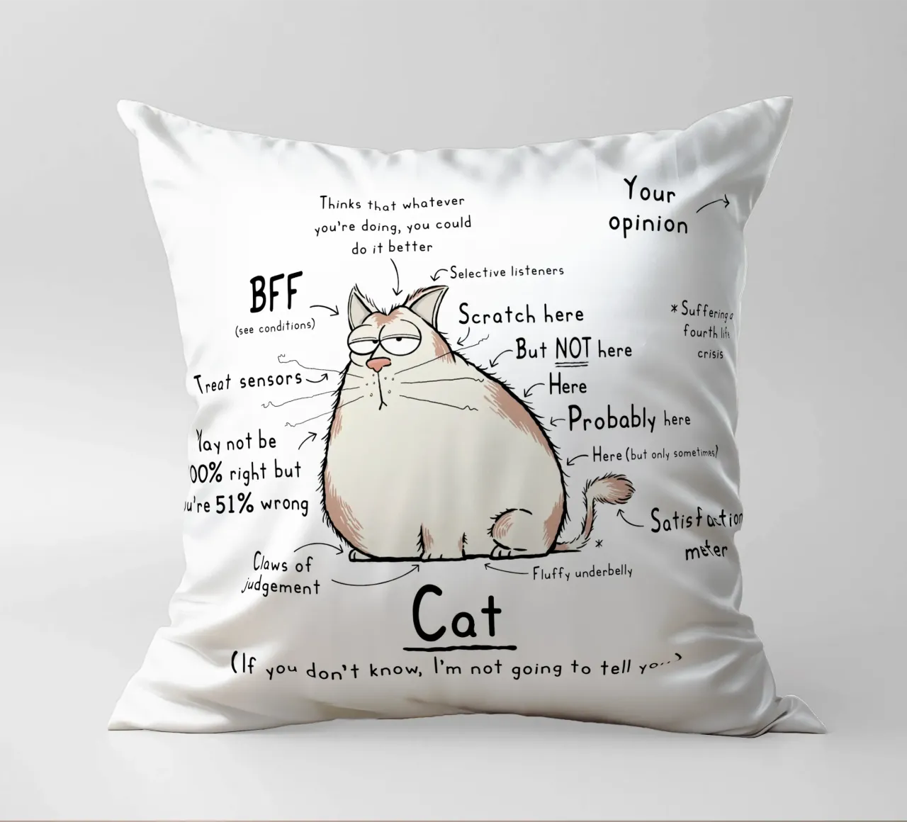 Gatto Wordy Art cuscino da robincrossman