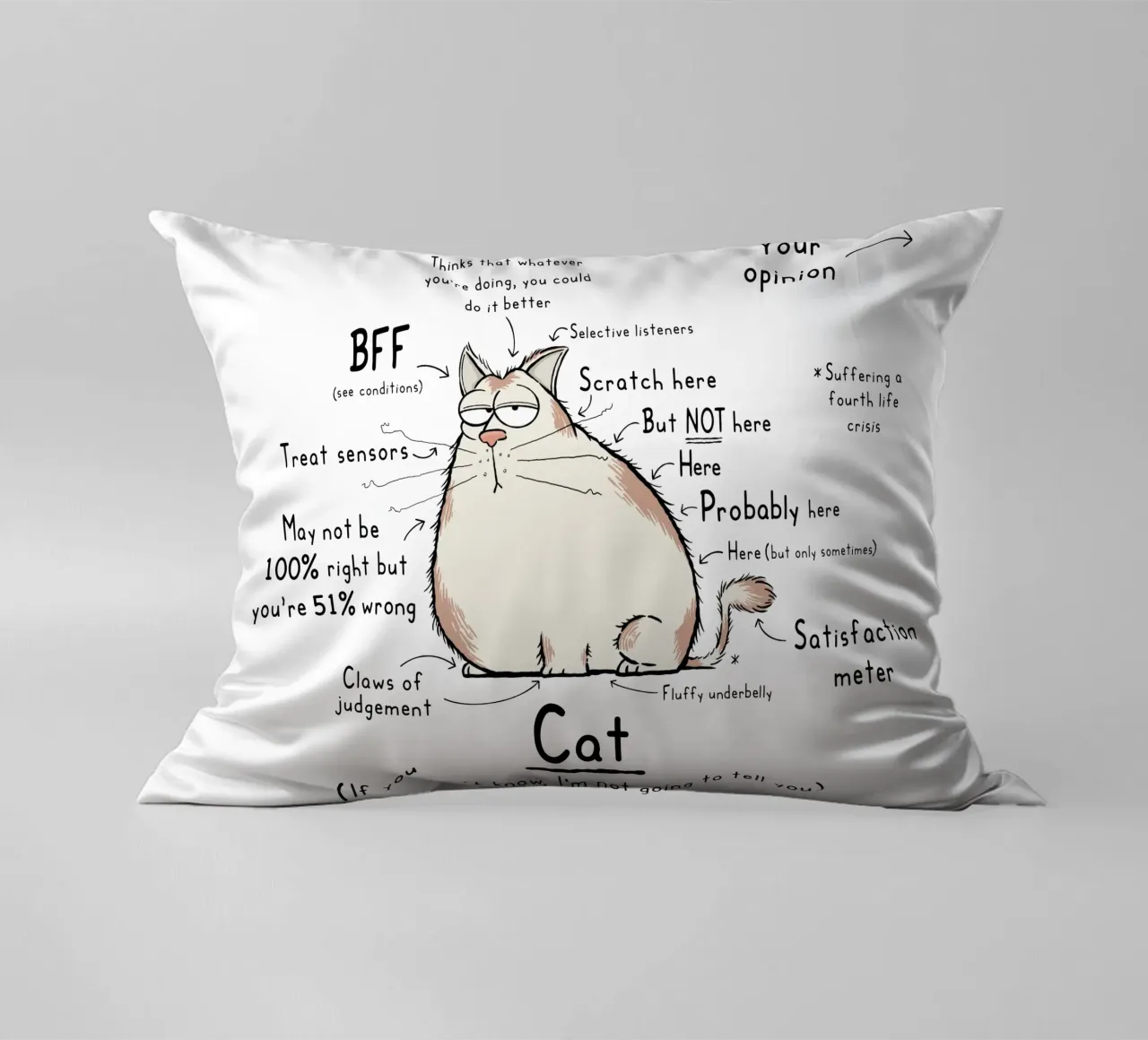 Gatto Wordy Art cuscino da robincrossman