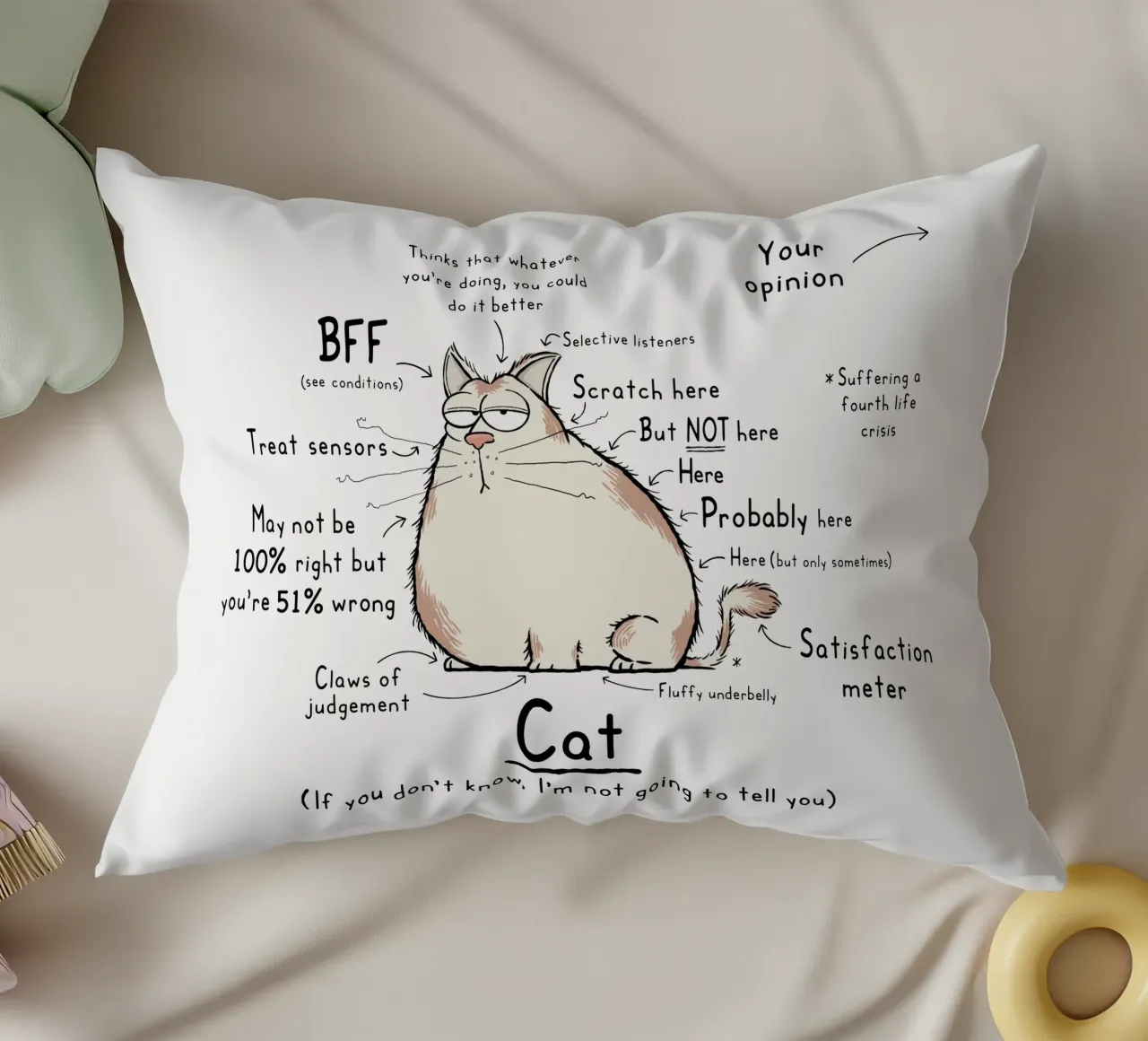 Gatto Wordy Art cuscino da robincrossman