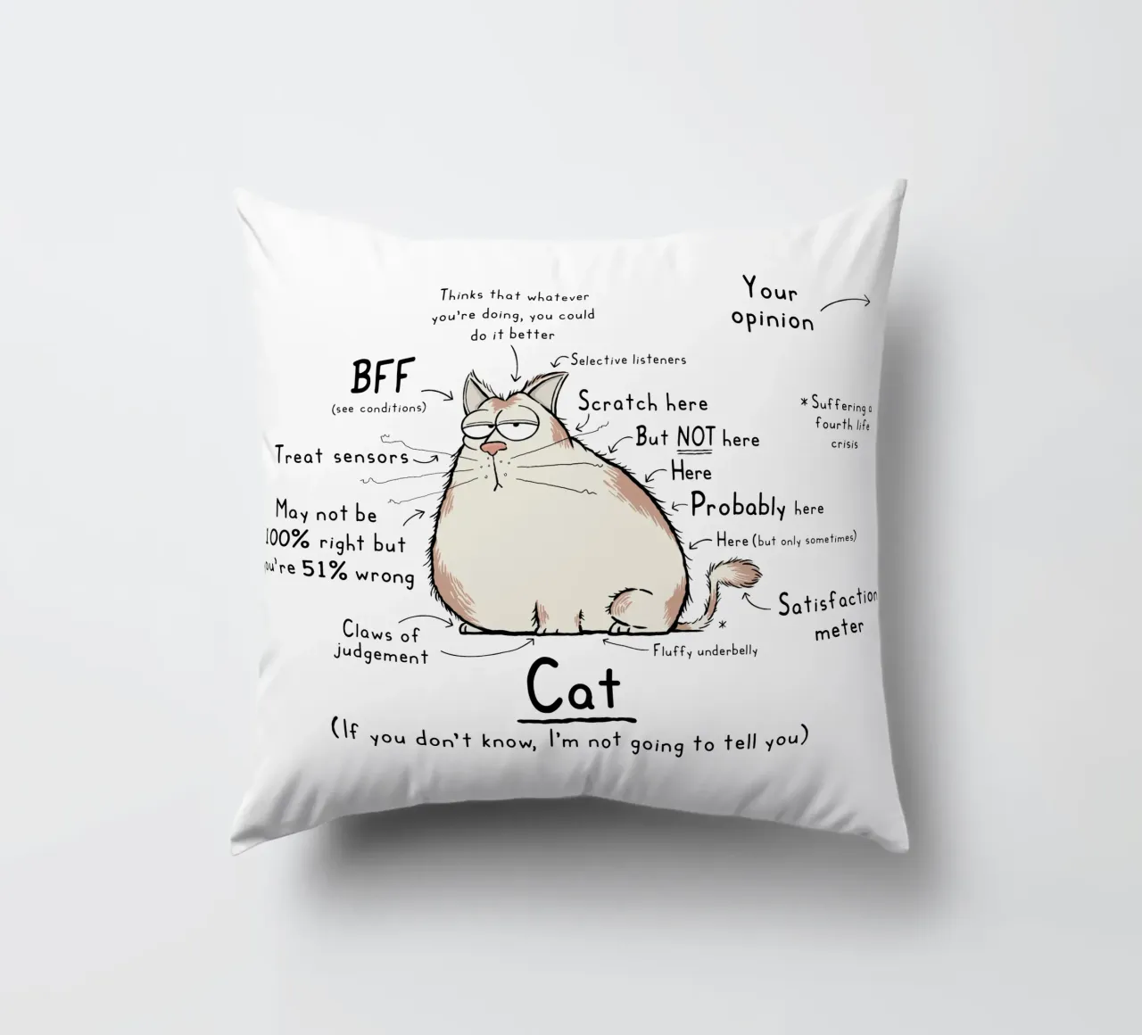 Gatto Wordy Art cuscino da robincrossman