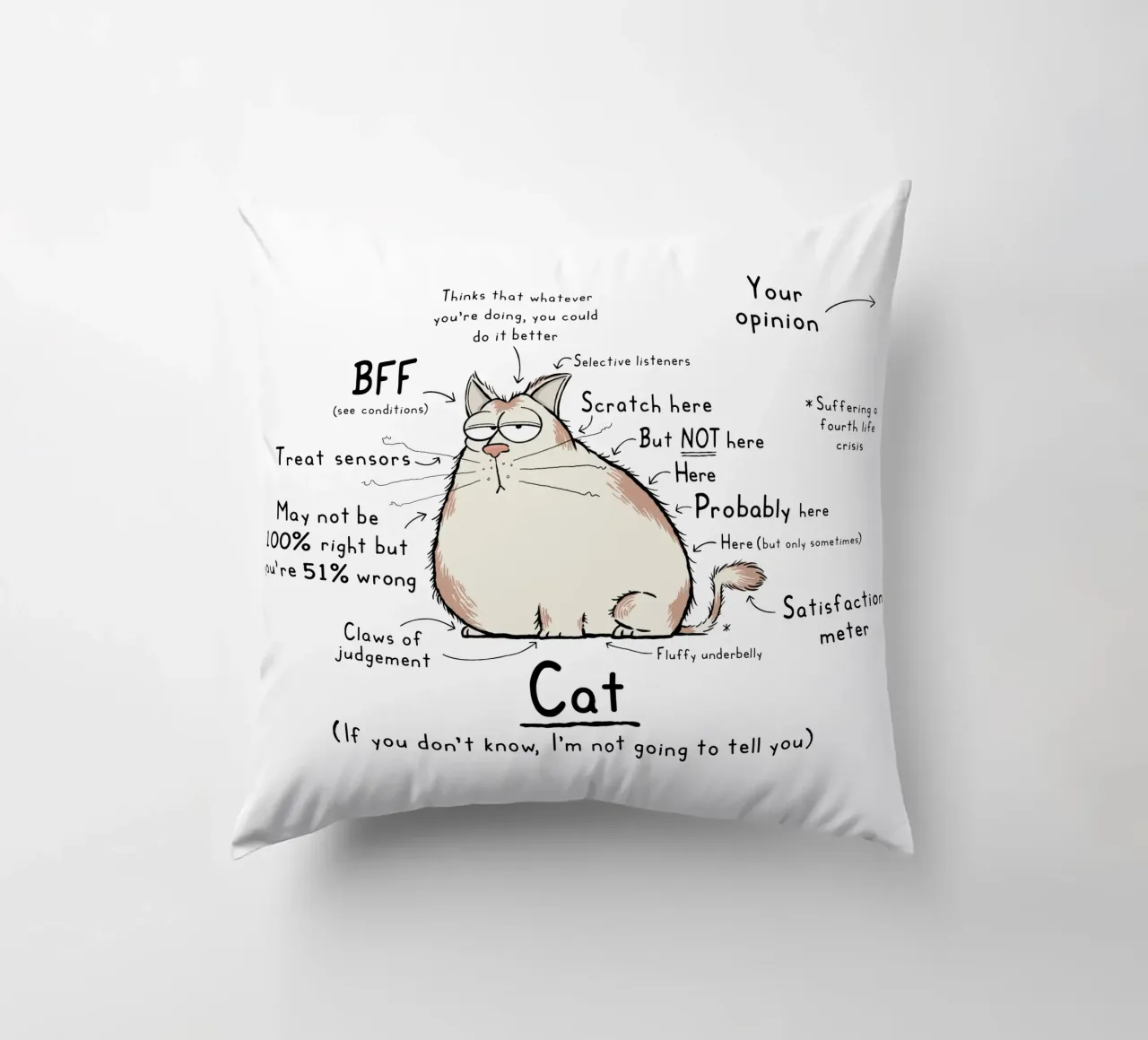 Gatto Wordy Art cuscino da robincrossman