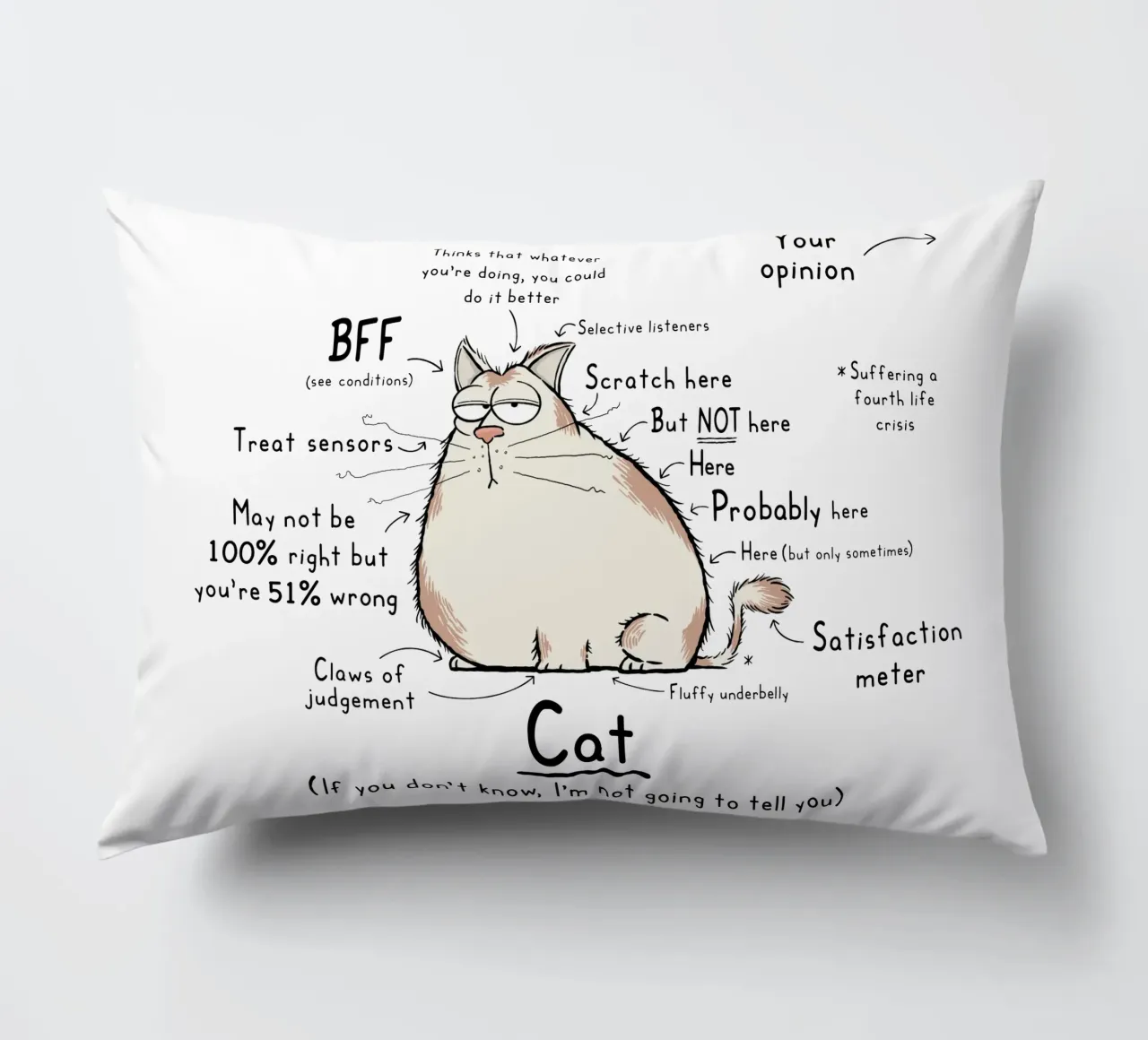 Gatto Wordy Art cuscino da robincrossman