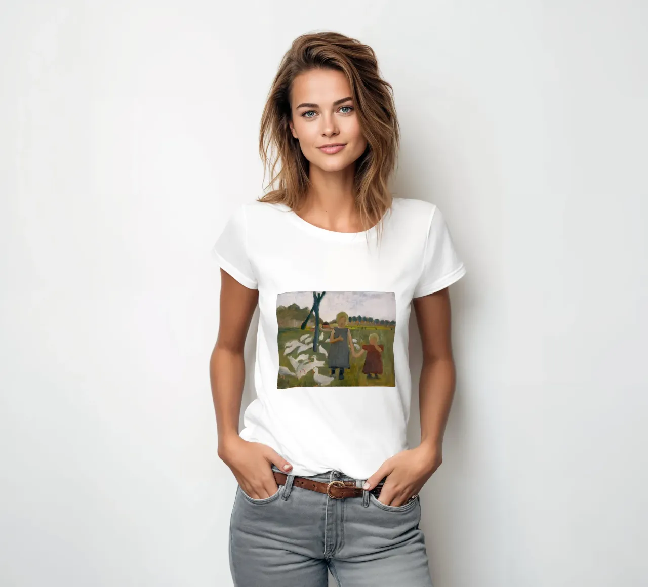 Paula Modersohn-Becker - Niños con ocas camiseta de mujer de ARTOTHEK