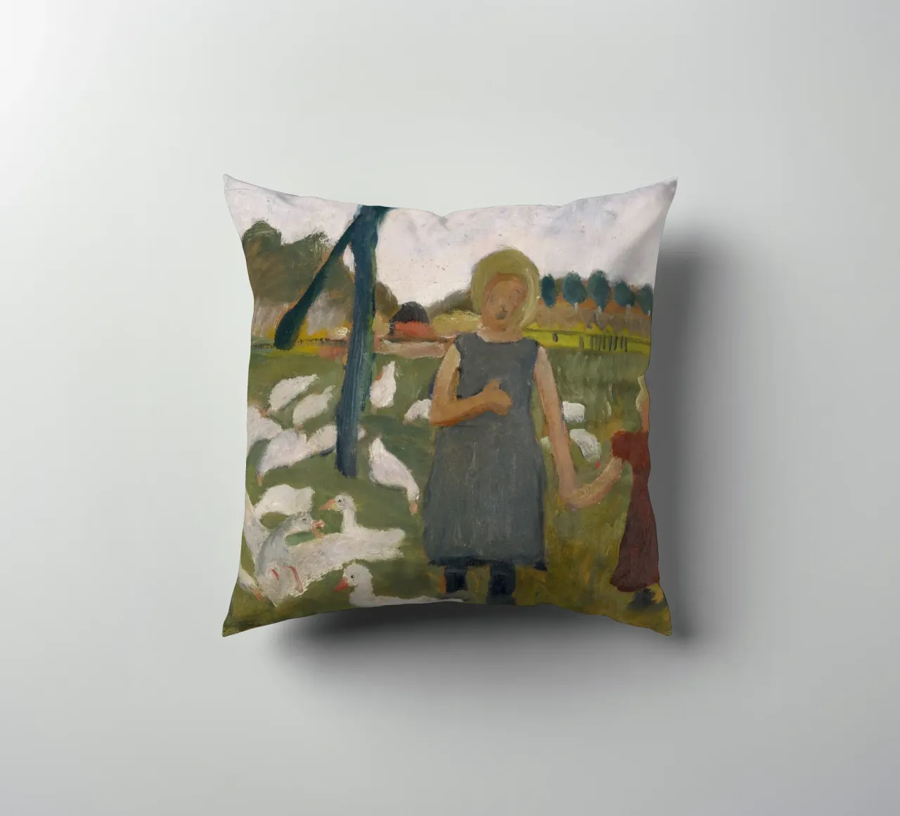 Paula Modersohn-Becker - Bambini con le oche cuscino da ARTOTHEK