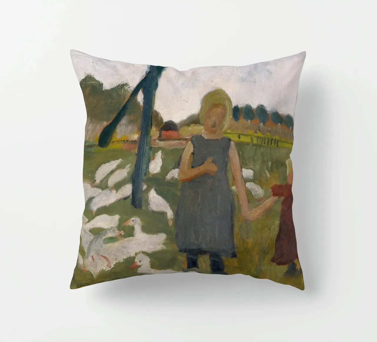 Paula Modersohn-Becker - Bambini con le oche cuscino da ARTOTHEK