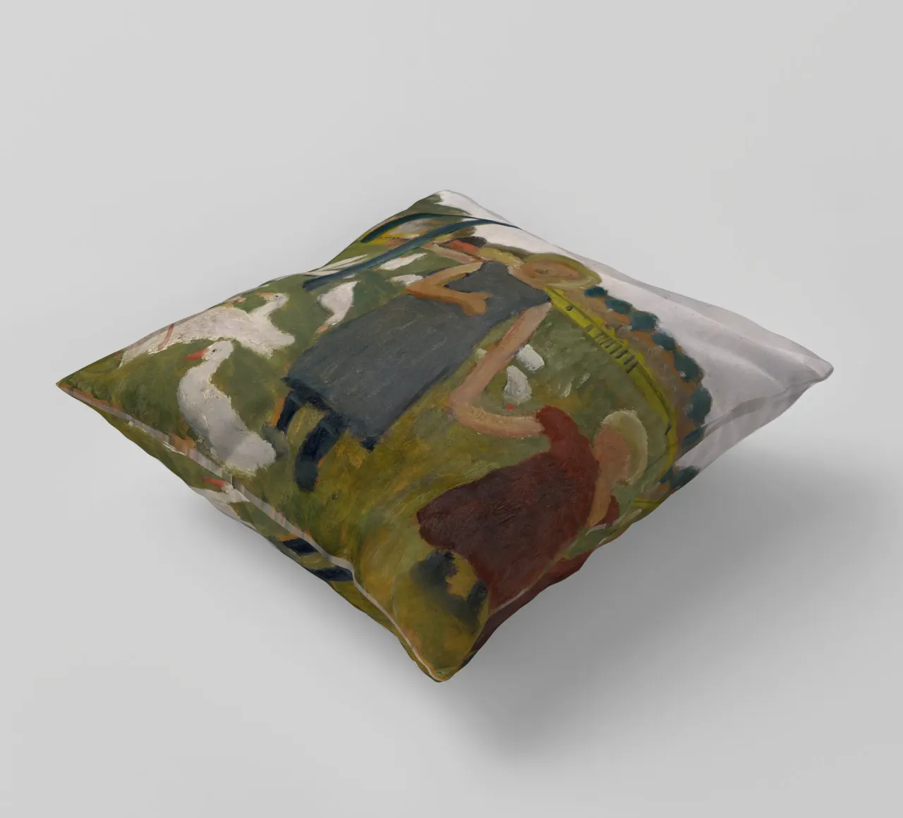 Paula Modersohn-Becker - Bambini con le oche cuscino da ARTOTHEK