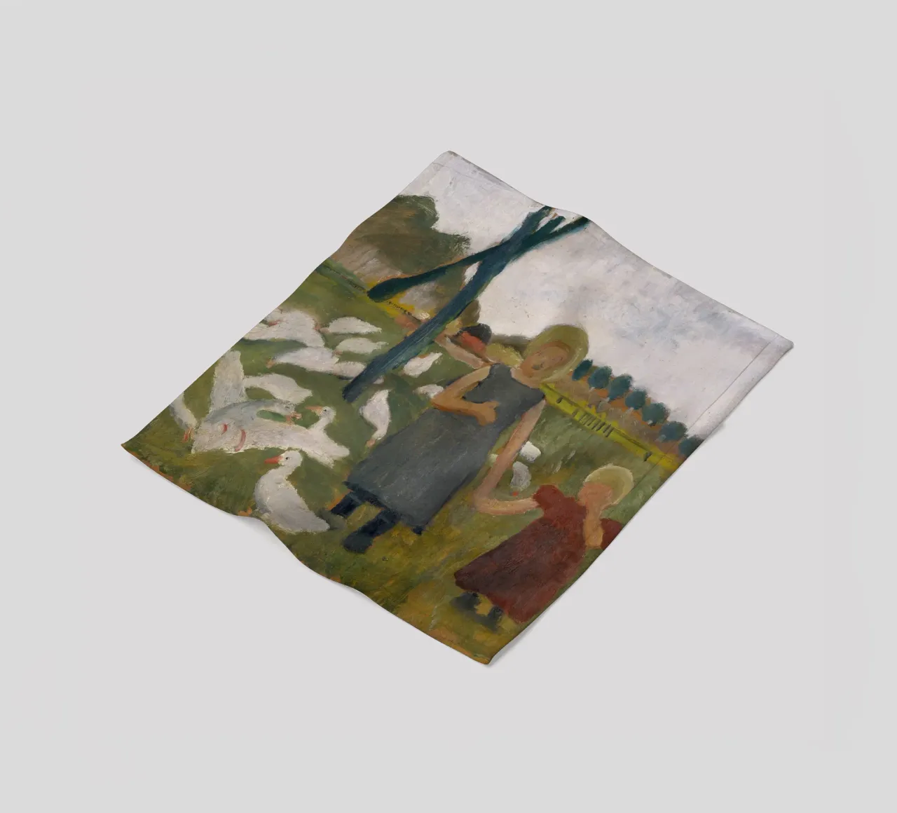 Paula Modersohn-Becker - Bambini con le oche coperta in pile da ARTOTHEK