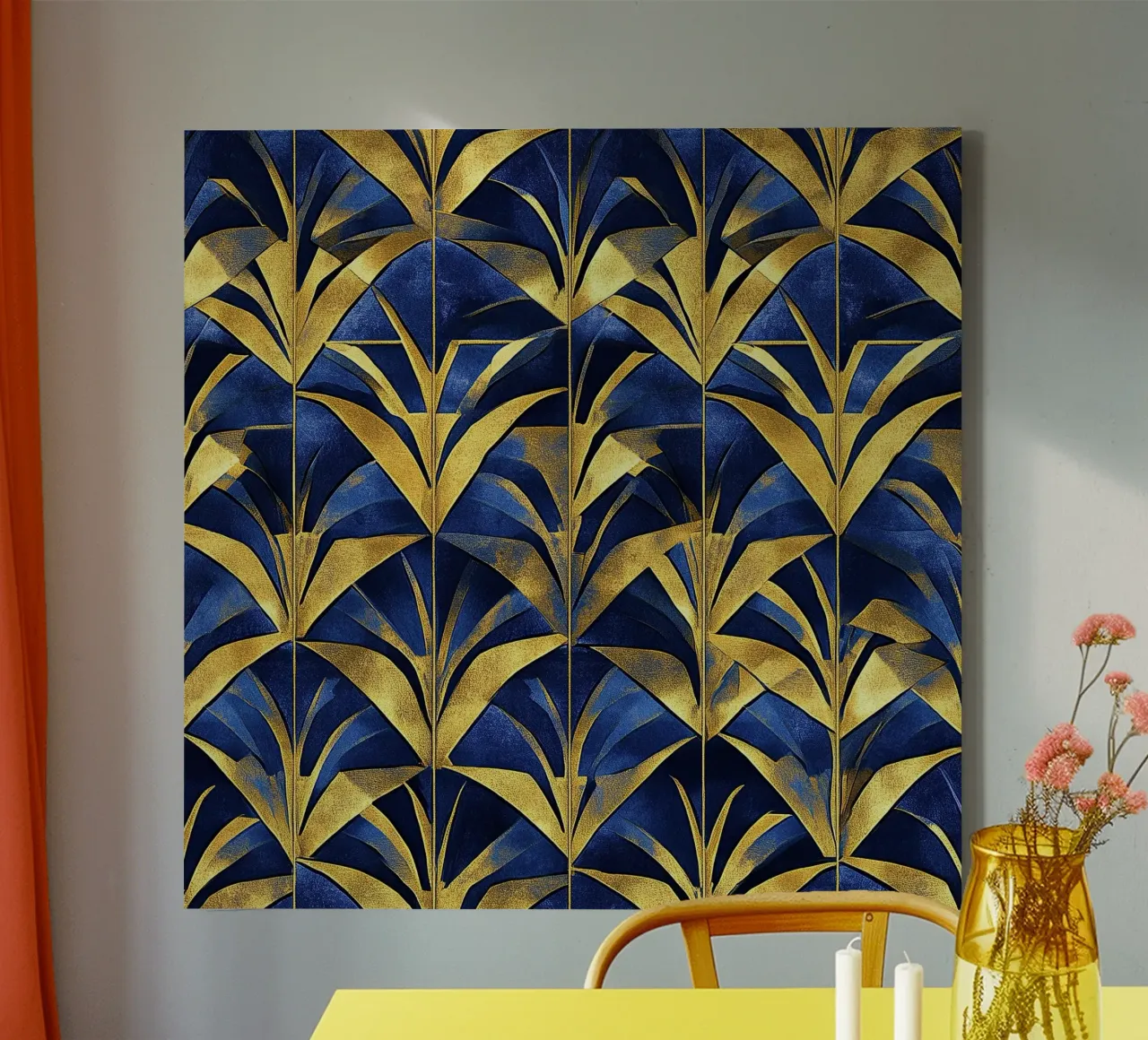 Art déco "Elegance Eternal" canvas with Floater frame by Nikis Art Studio