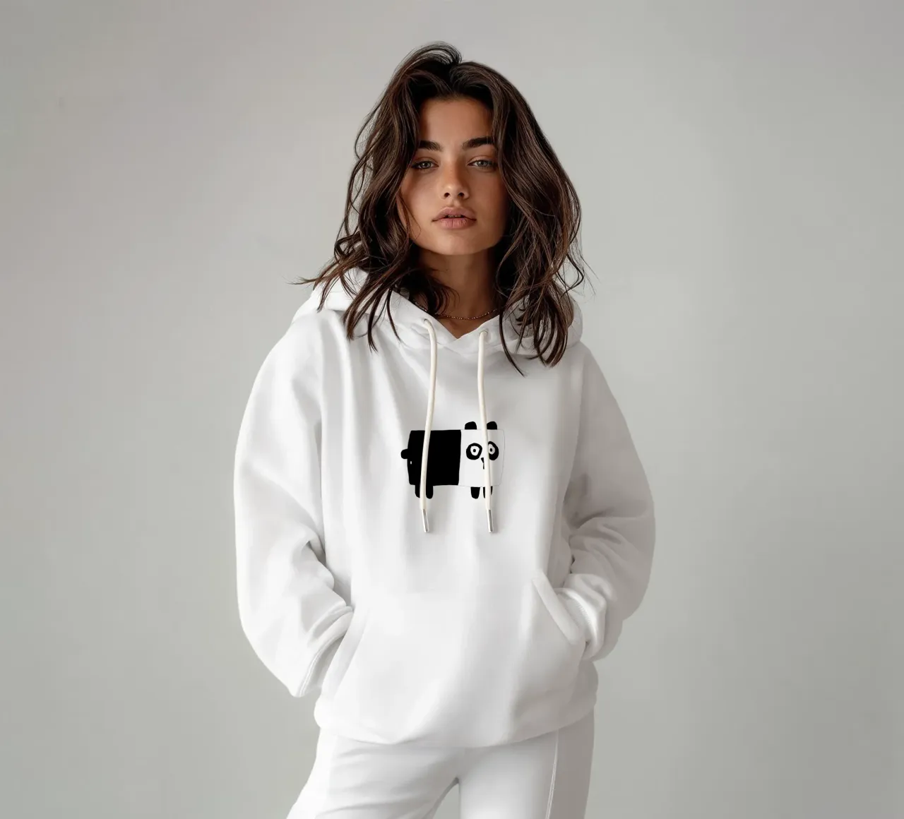 Panda felpa con cappuccio da aucontraire