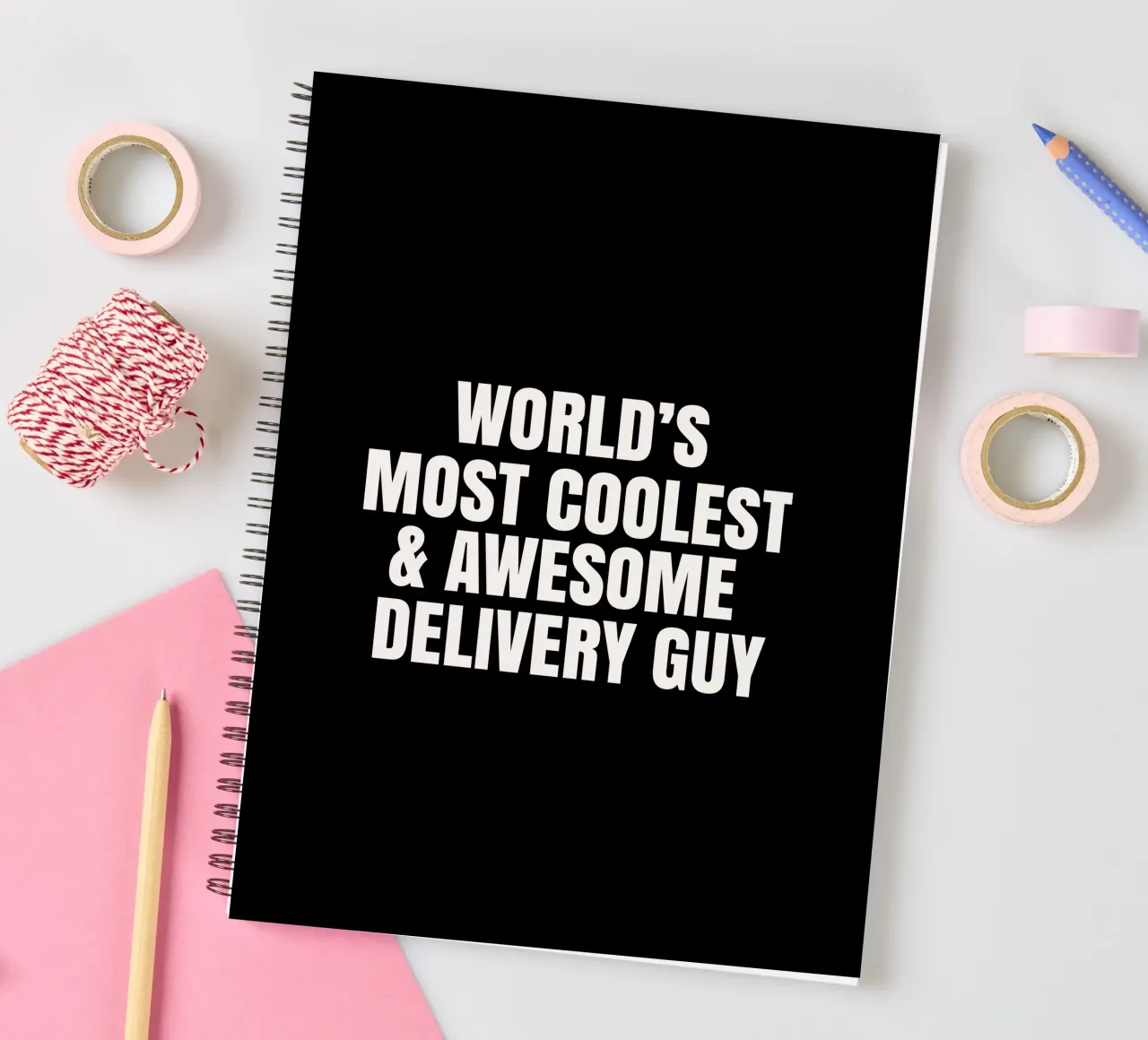 World's most coolest and awesome delivery guy spiral notebook by happieeagle