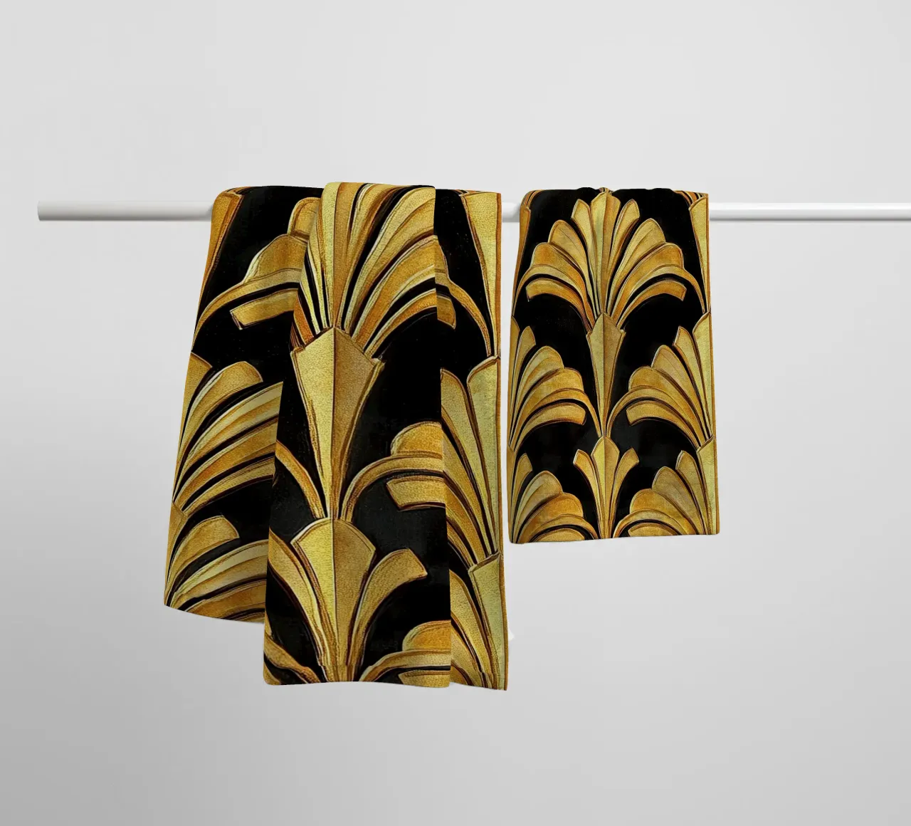 Art Deco "Fragments of Gold" towel by Nikis Art Studio