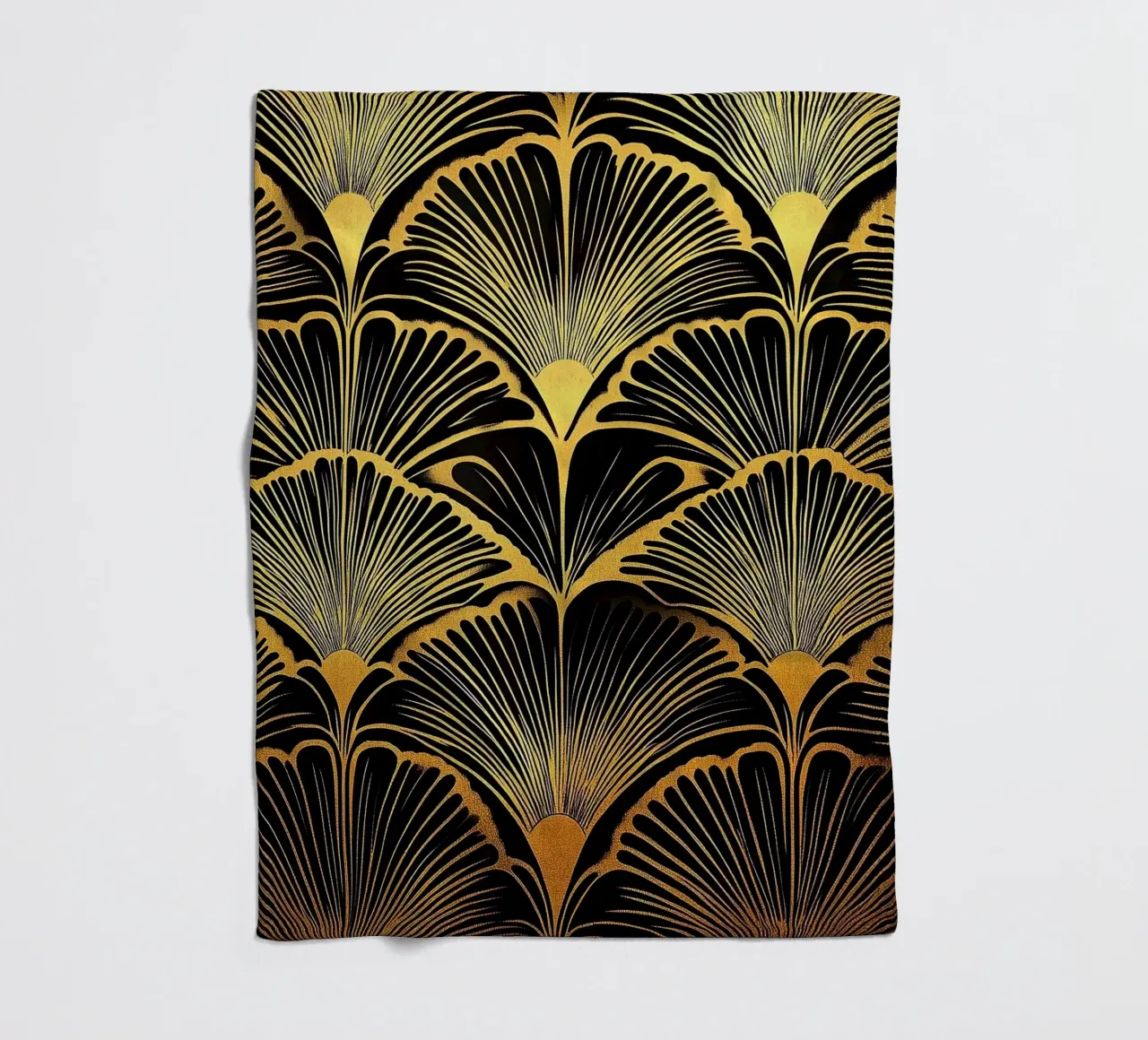 Art déco Gold fleece blanket by Nikis Art Studio