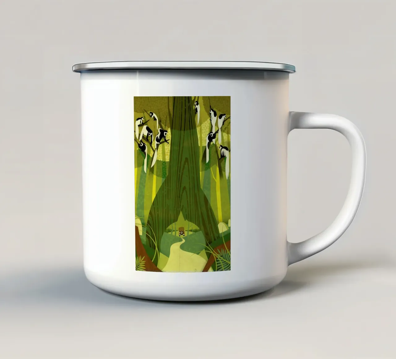 Colobus Monkey tazza in smalto da Dieter Braun