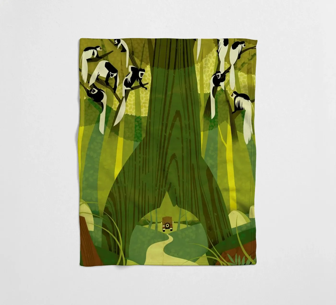 Colobus Monkey Fleecedecke von Dieter Braun