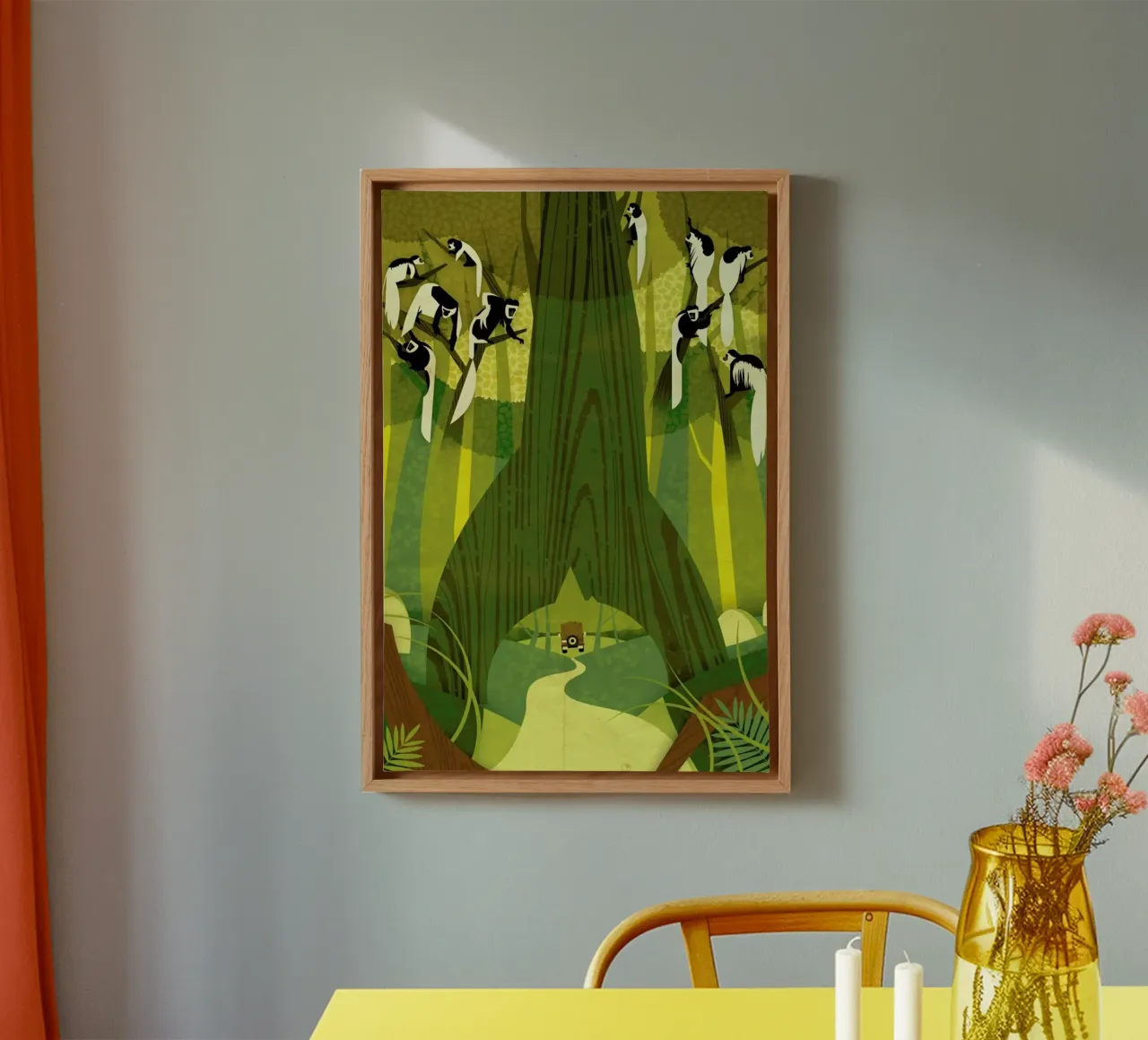 Colobus Monkey canvas met Baklijst van Dieter Braun