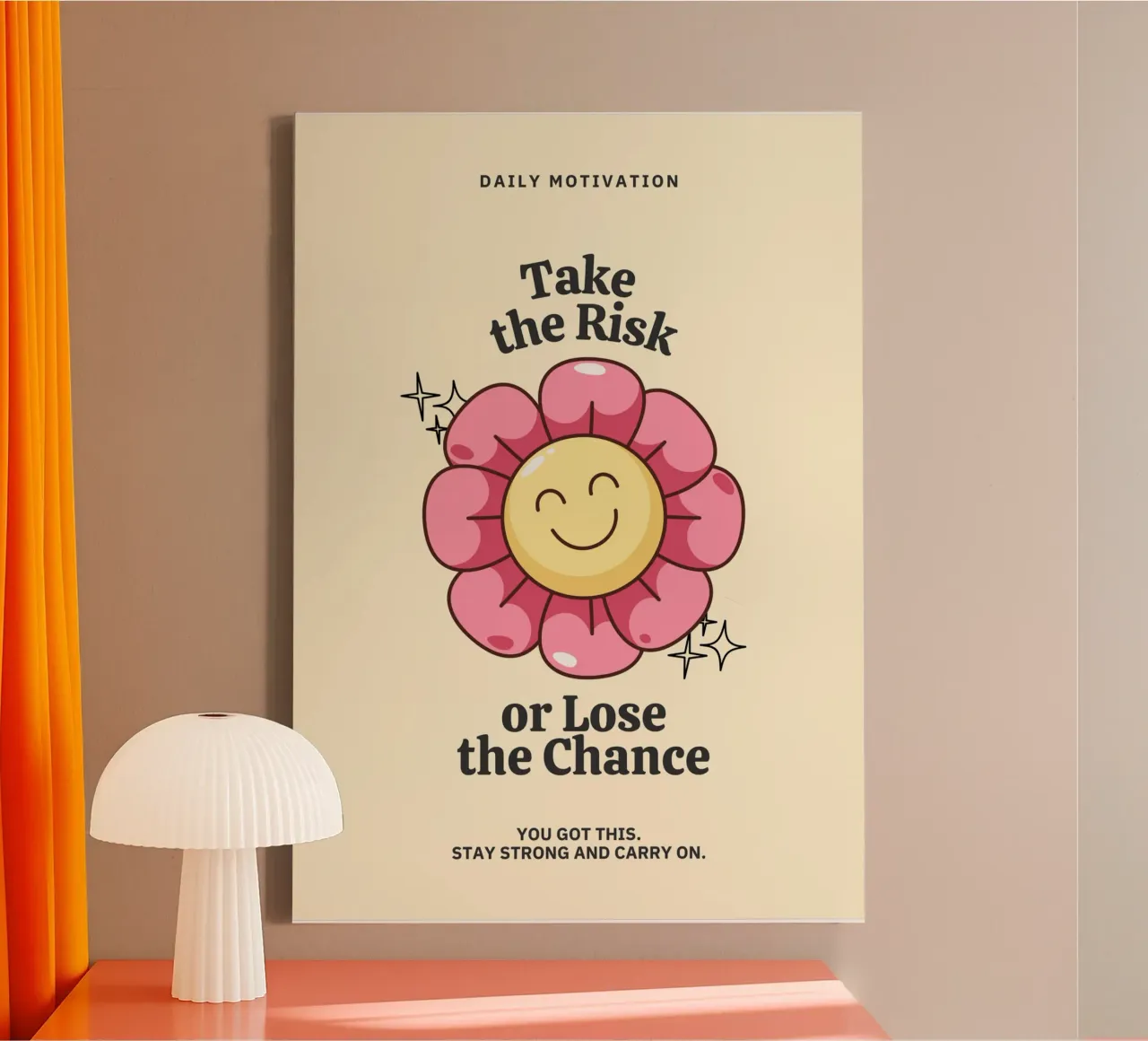 TAKE THE RISK OR LOSE THE CHANCE tela con Cornice a cassetta da Einfach Uebel