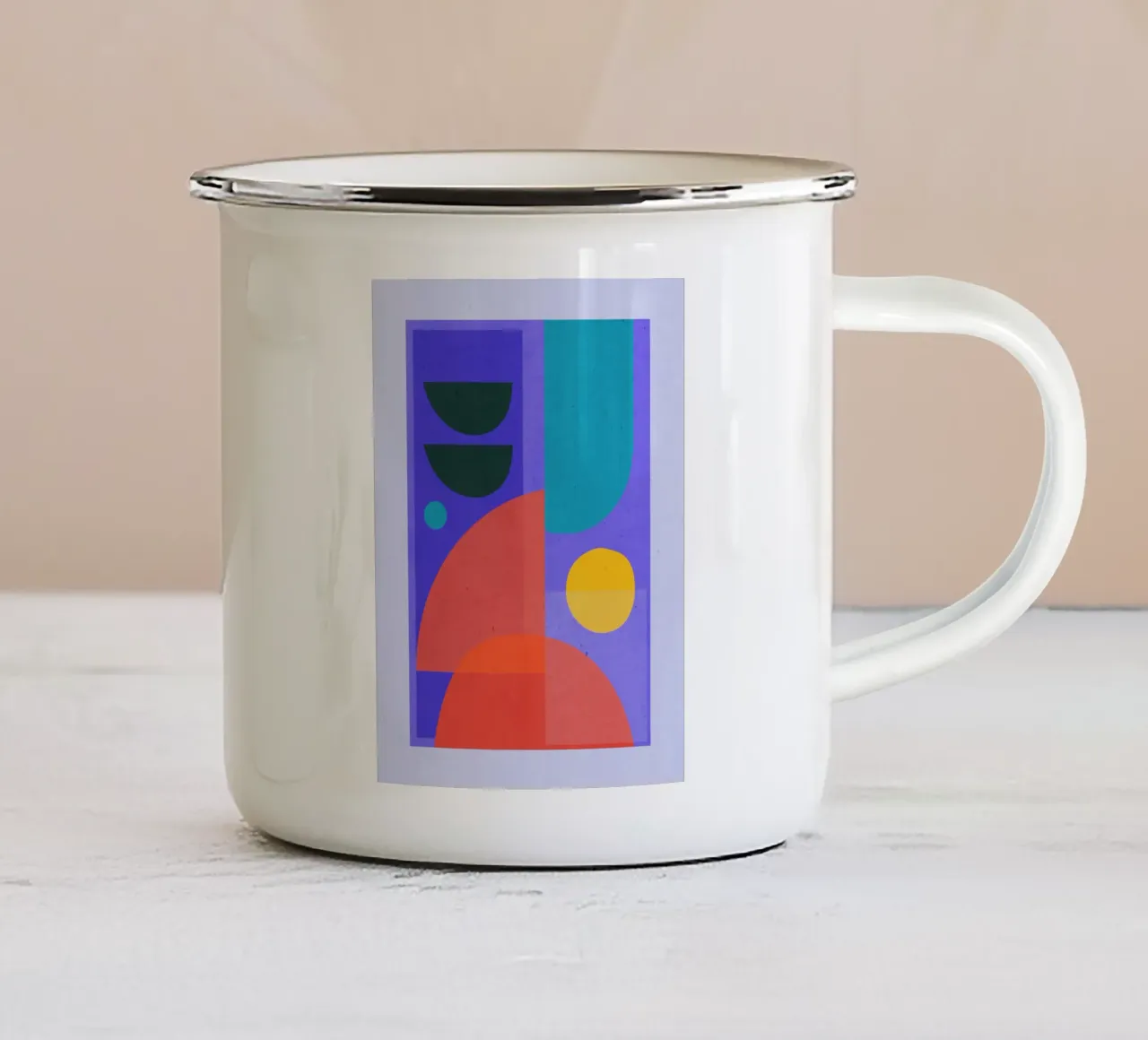 Forme astratte moderne e minimali a1 tazza in smalto da ThingDesign