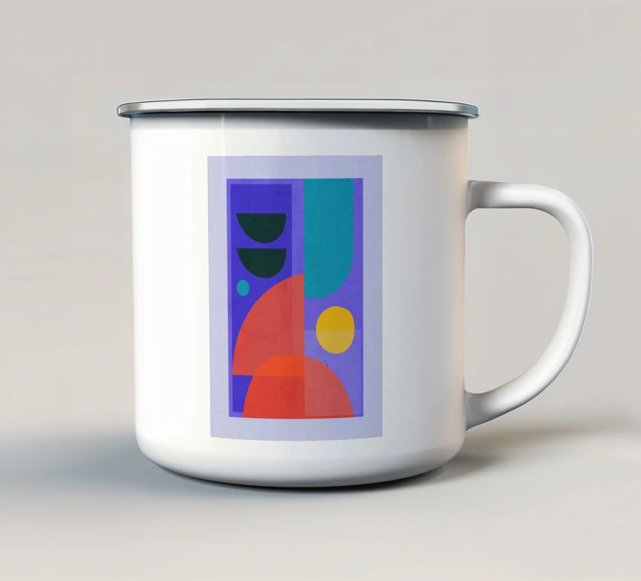 Forme astratte moderne e minimali a1 tazza in smalto da ThingDesign