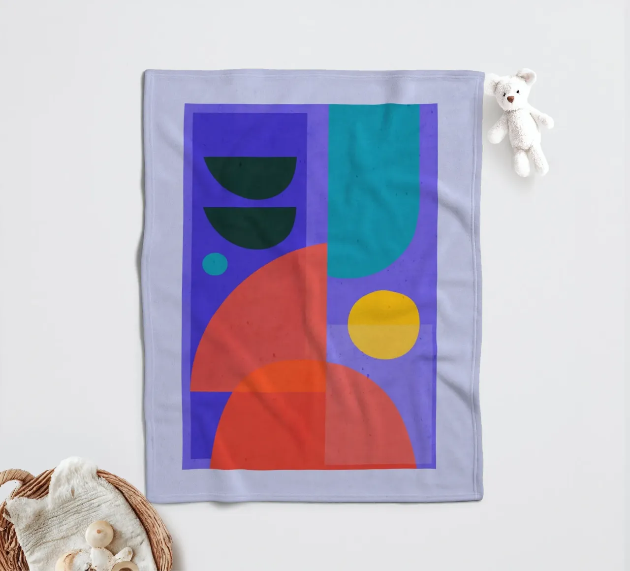 Modern Abstract Minimal Shapes a1 fleece blanket by ThingDesign