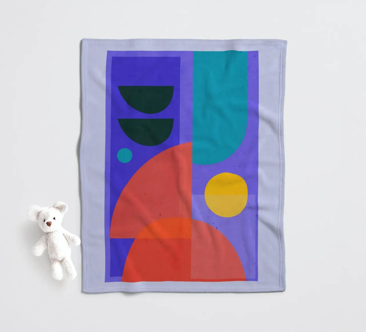 Modern Abstract Minimal Shapes a1 fleece blanket by ThingDesign