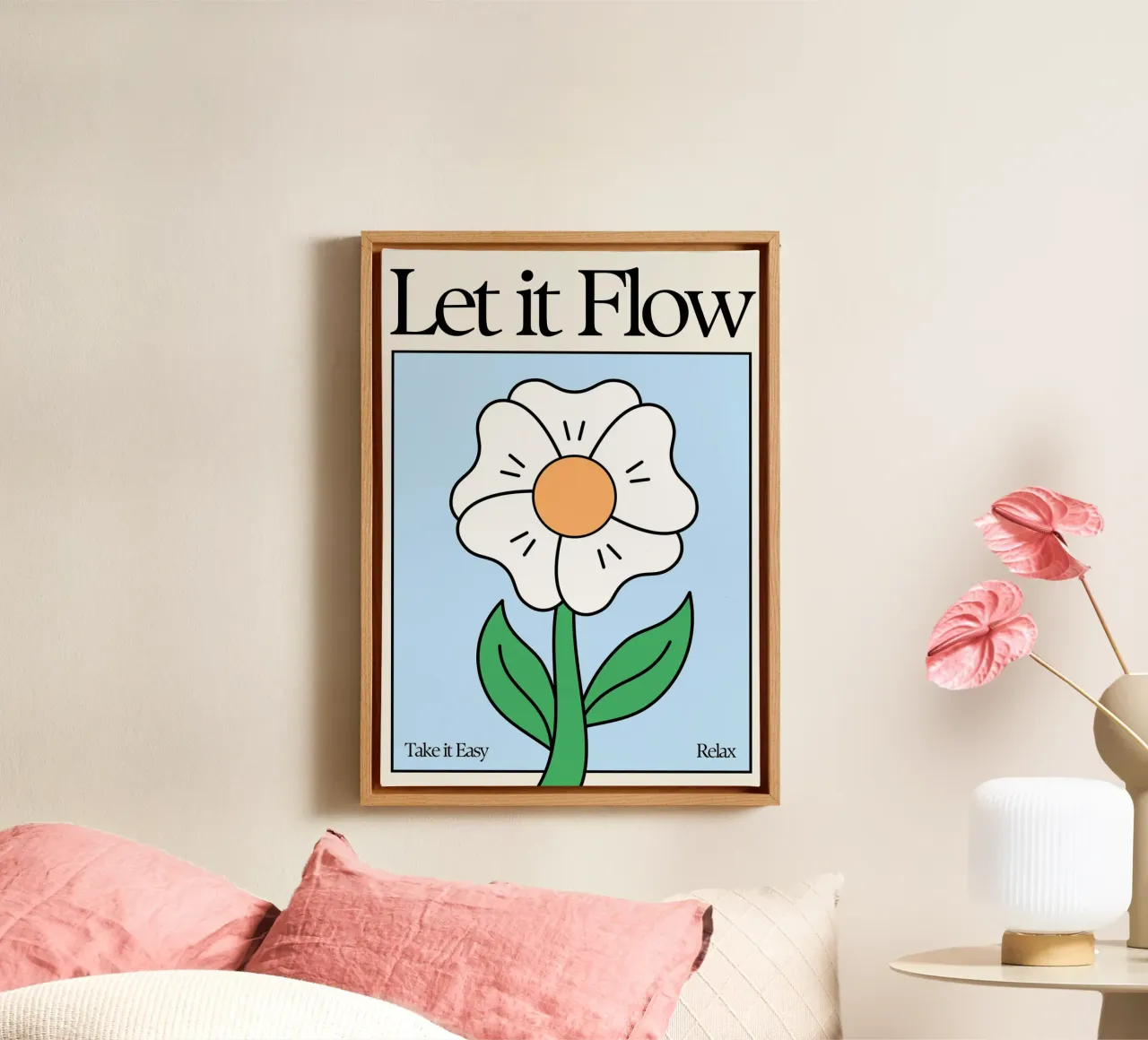 LET IT FLOW tela con Cornice a cassetta da Einfach Uebel