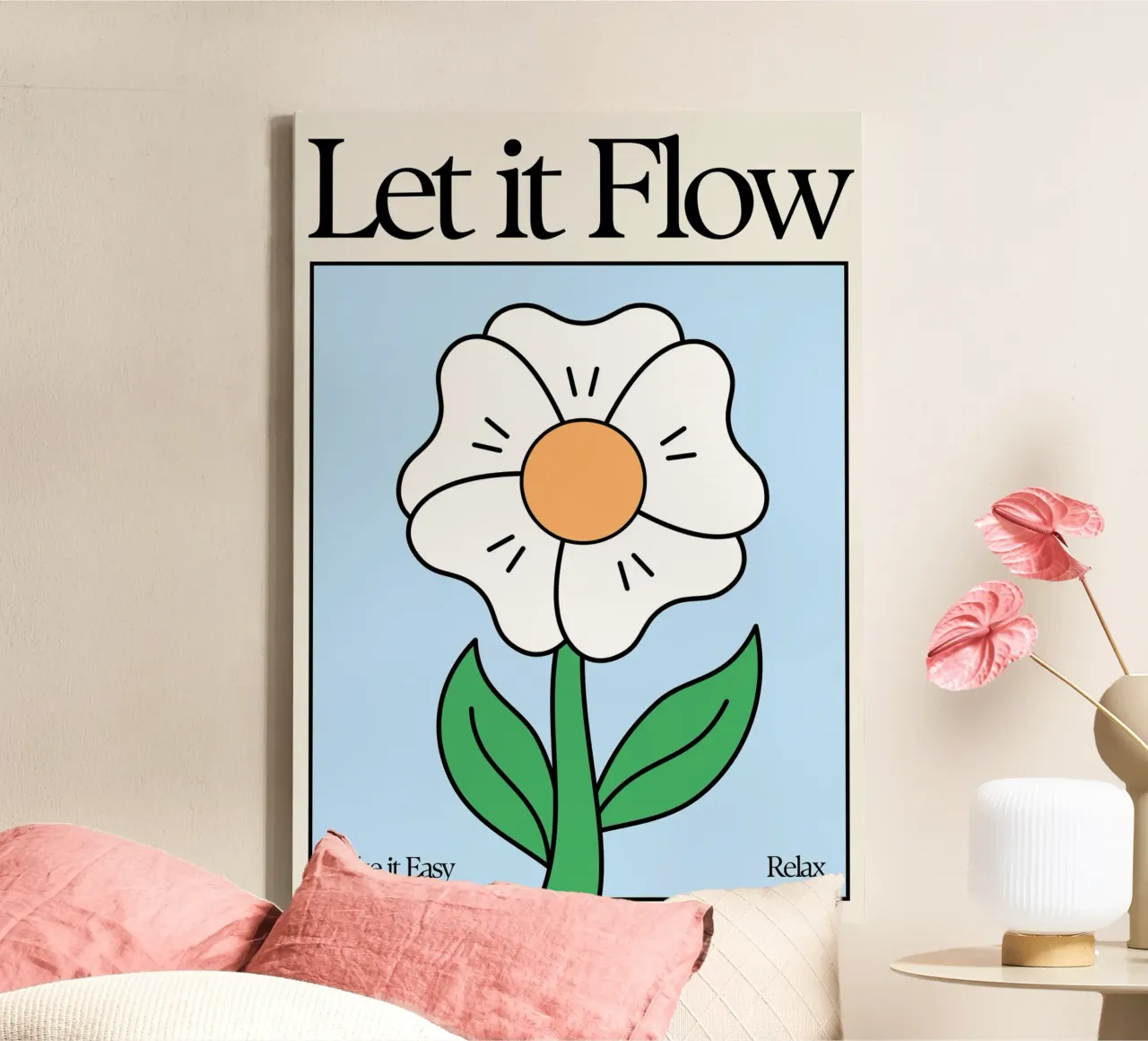 LET IT FLOW tela con Cornice a cassetta da Einfach Uebel