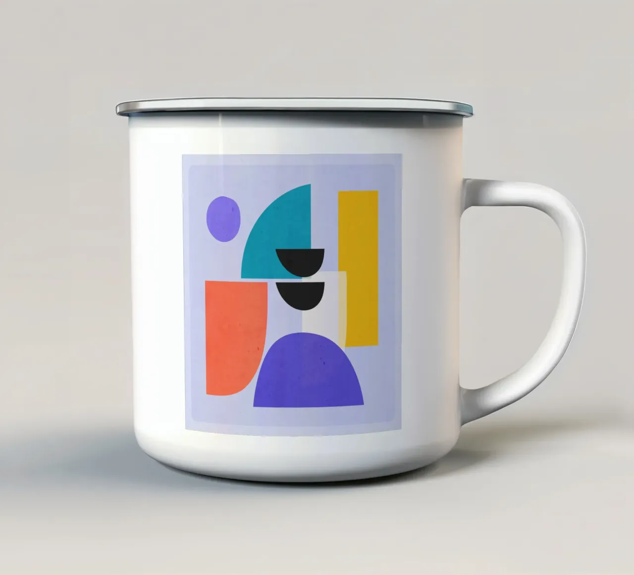 Modern Abstract Minimal Shapes a2 enamel mug by ThingDesign