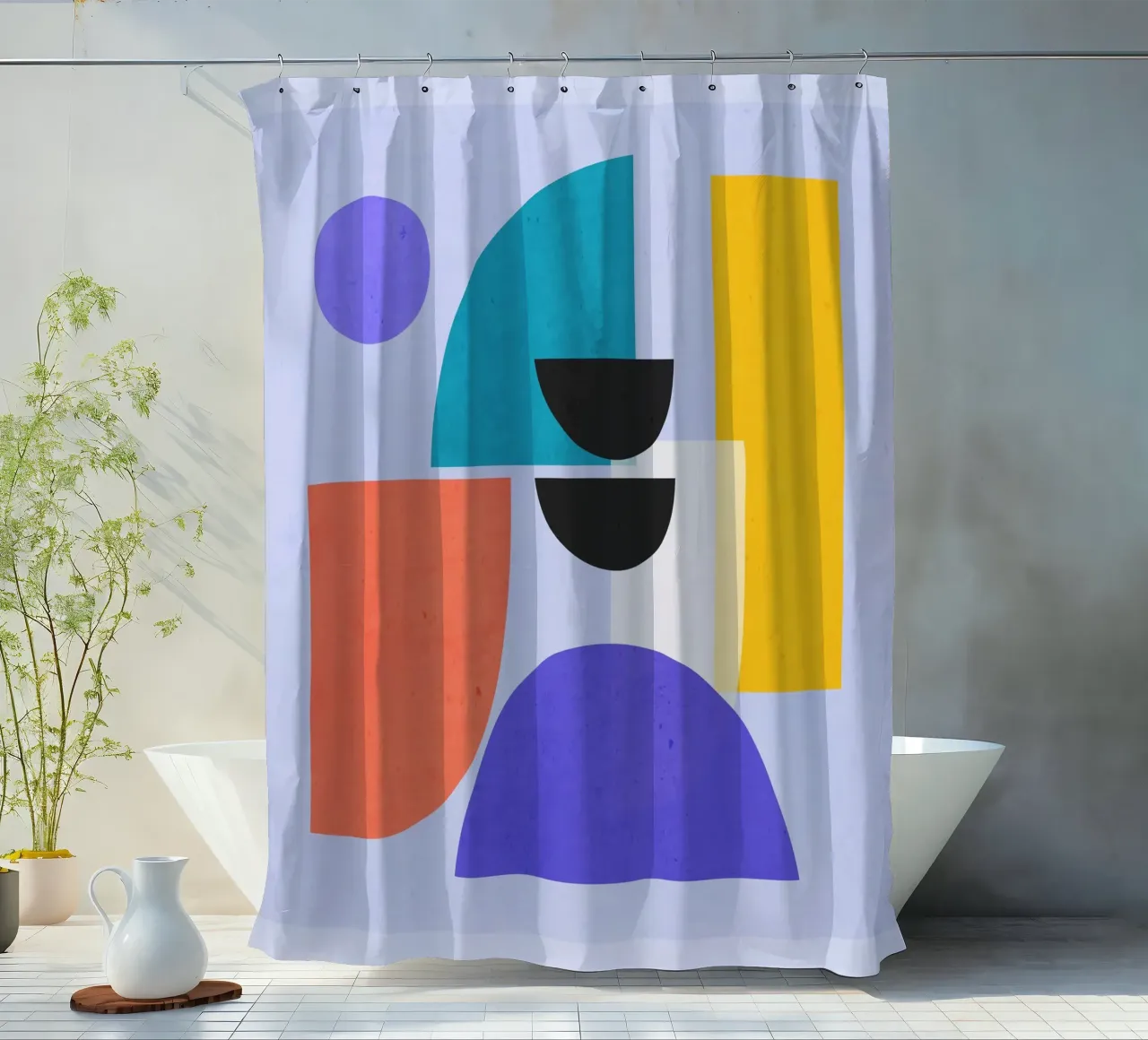 Forme astratte moderne e minimali a2 tenda da doccia da ThingDesign